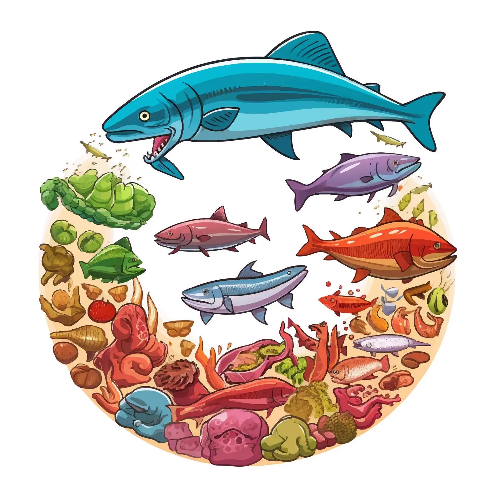 Food Chain Illustration with Various Consumers — free download from Dotvec