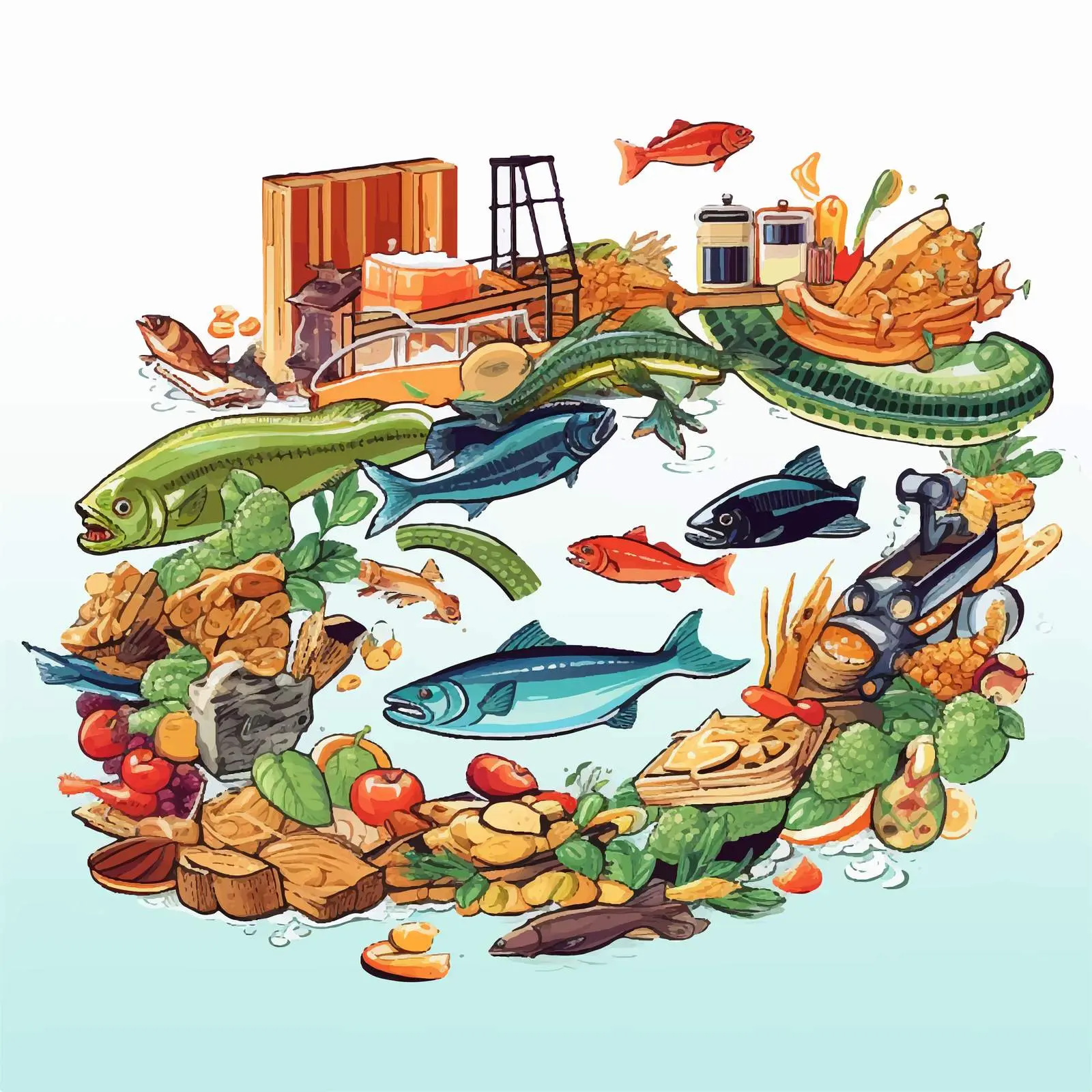 Food Chain Illustration with Various Consumers — free download from Dotvec