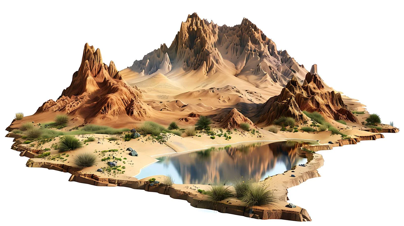Serene Oasis: Desert Lake Valleys — free download from Dotvec