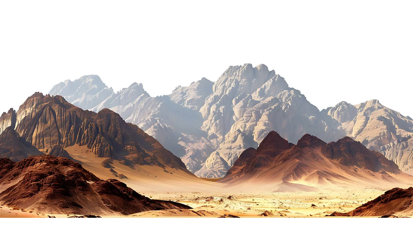 Sinai Egypt Desert Mountains Isolated White — free download from Dotvec