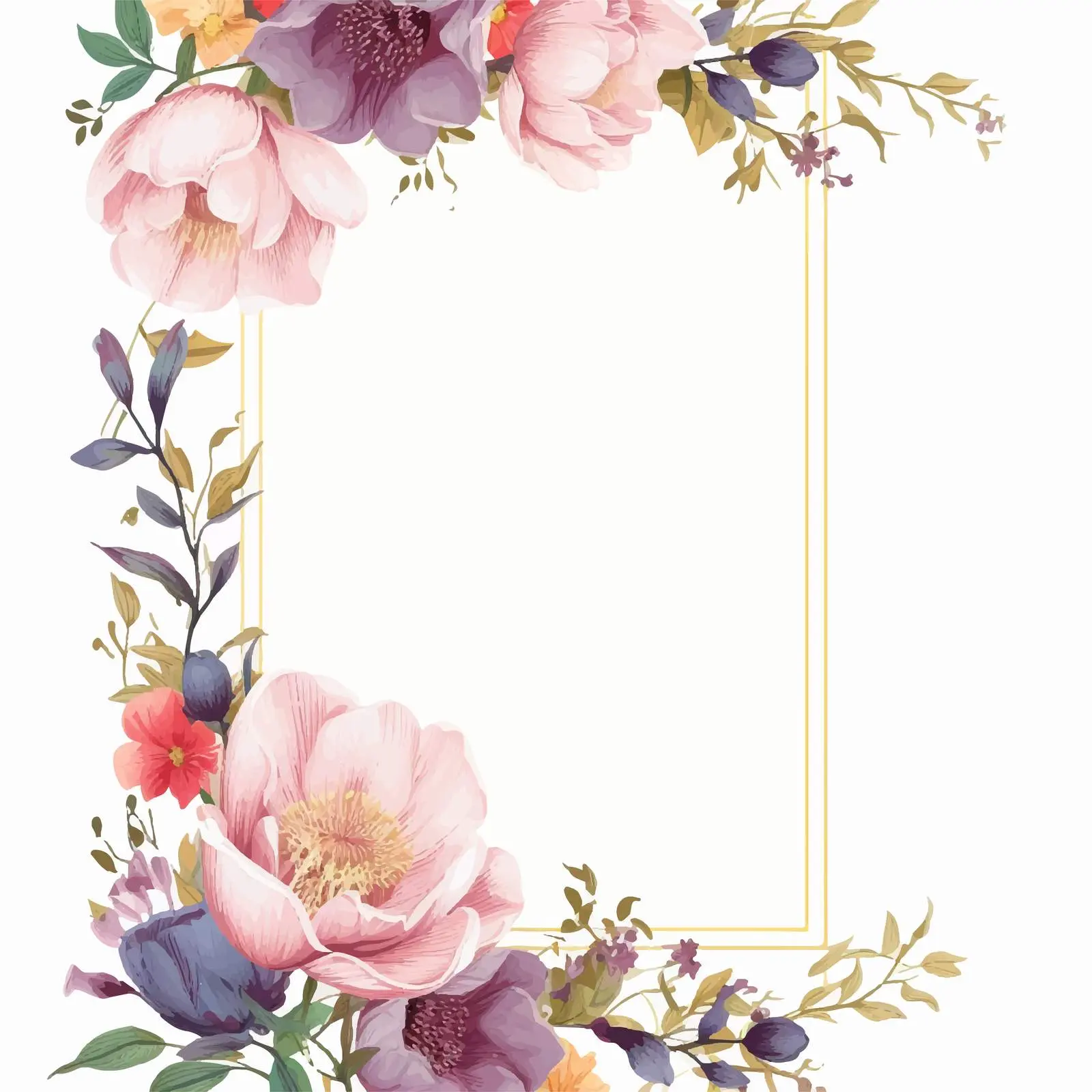 Spring Flowers Wedding Invitation Design — free download from Dotvec