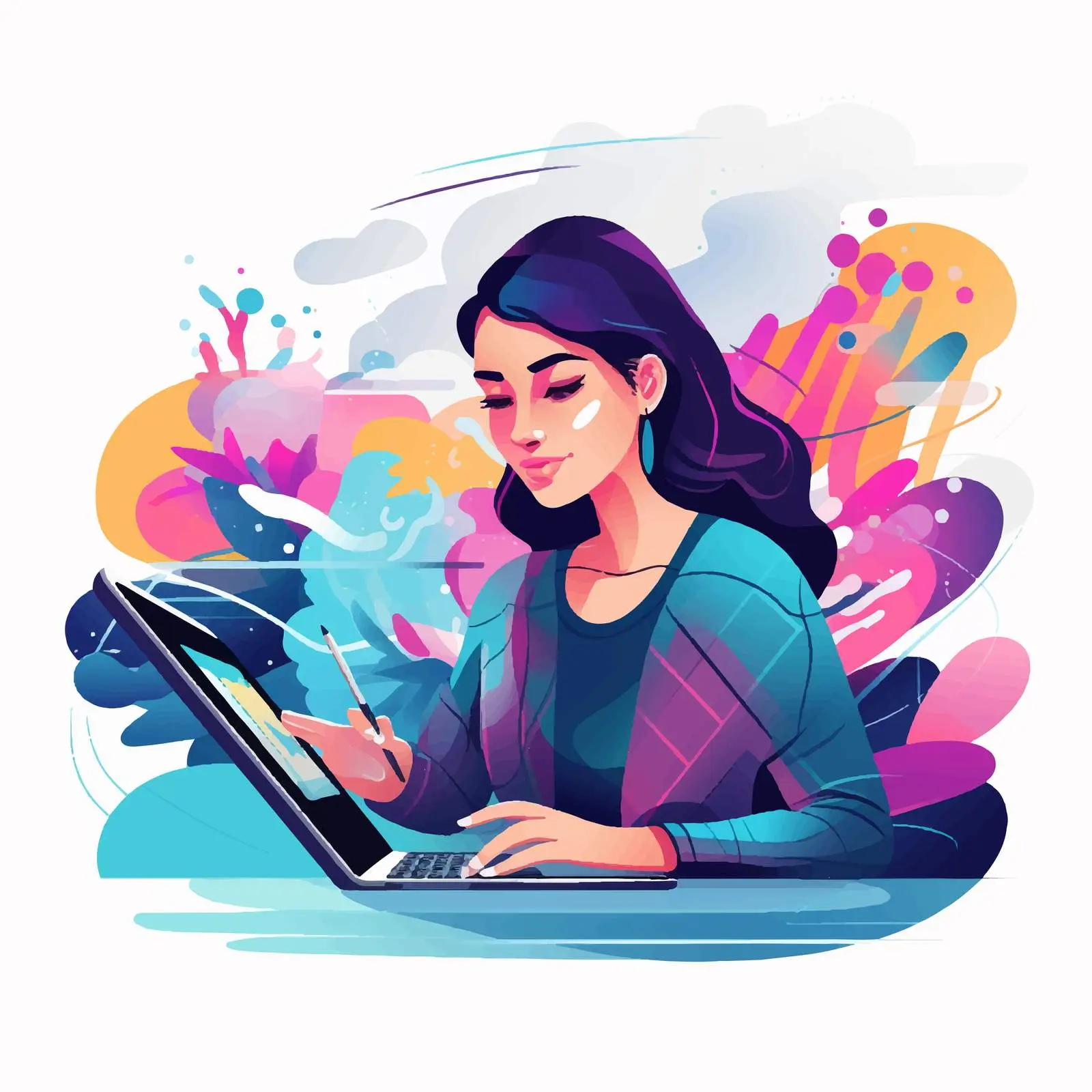 Digital Art Creation with Stylus and Pen Tool — free download from Dotvec