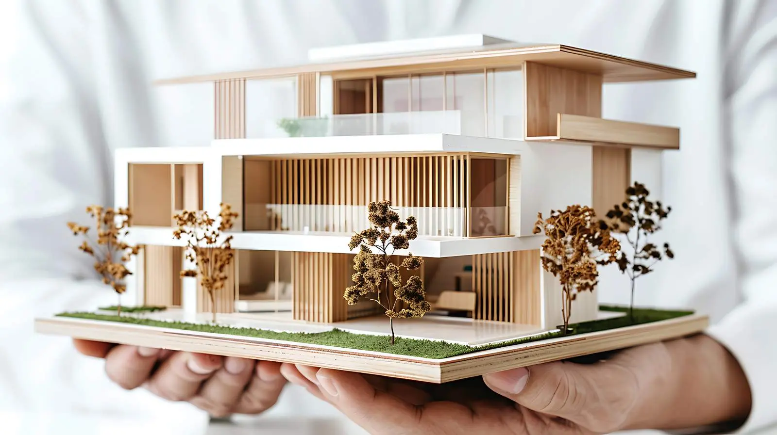 Model Home Design Showcase on White Background – free building image from Dotvec