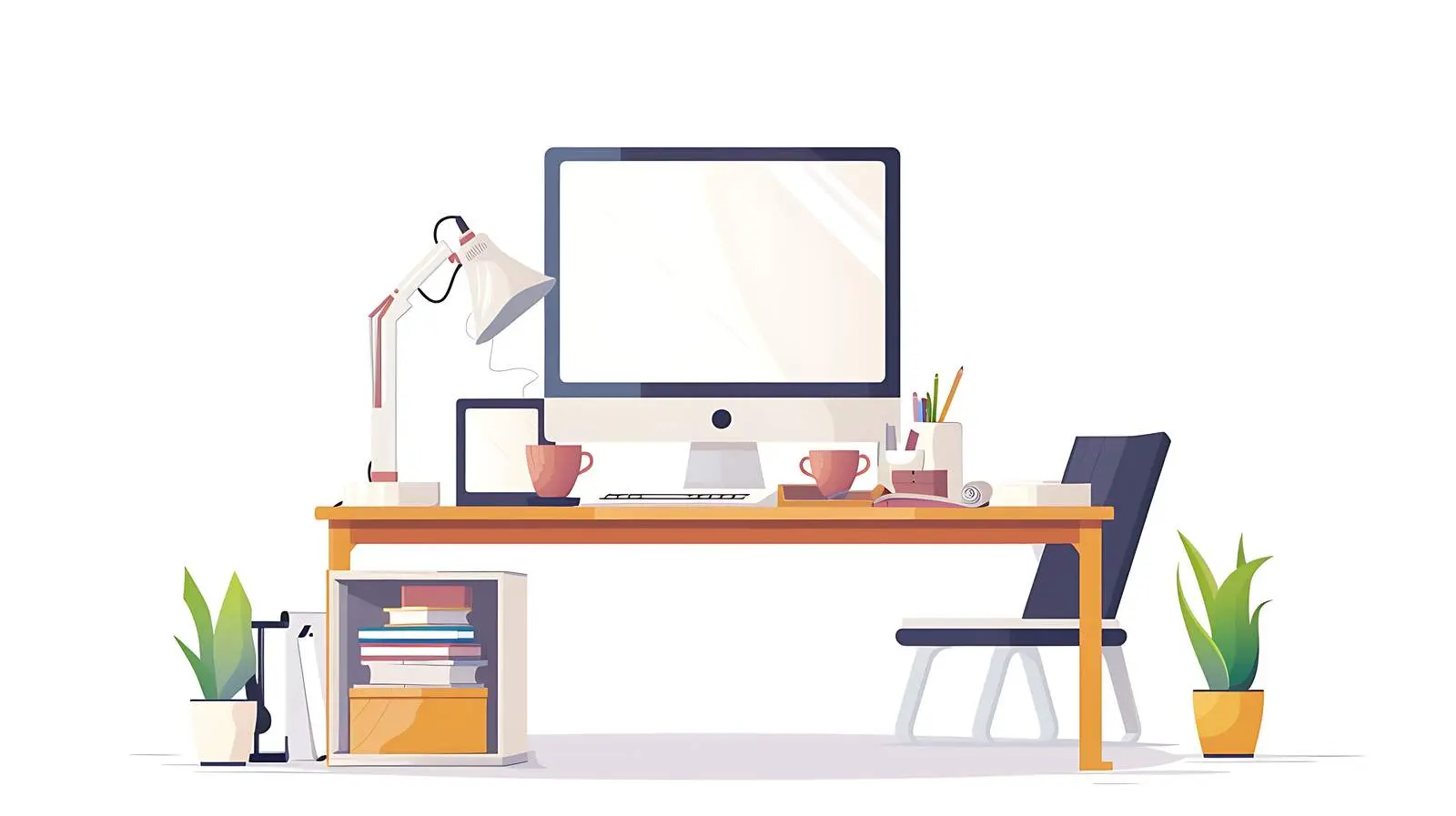 Home Office Workspace with Computer Setup – free studio image from Dotvec