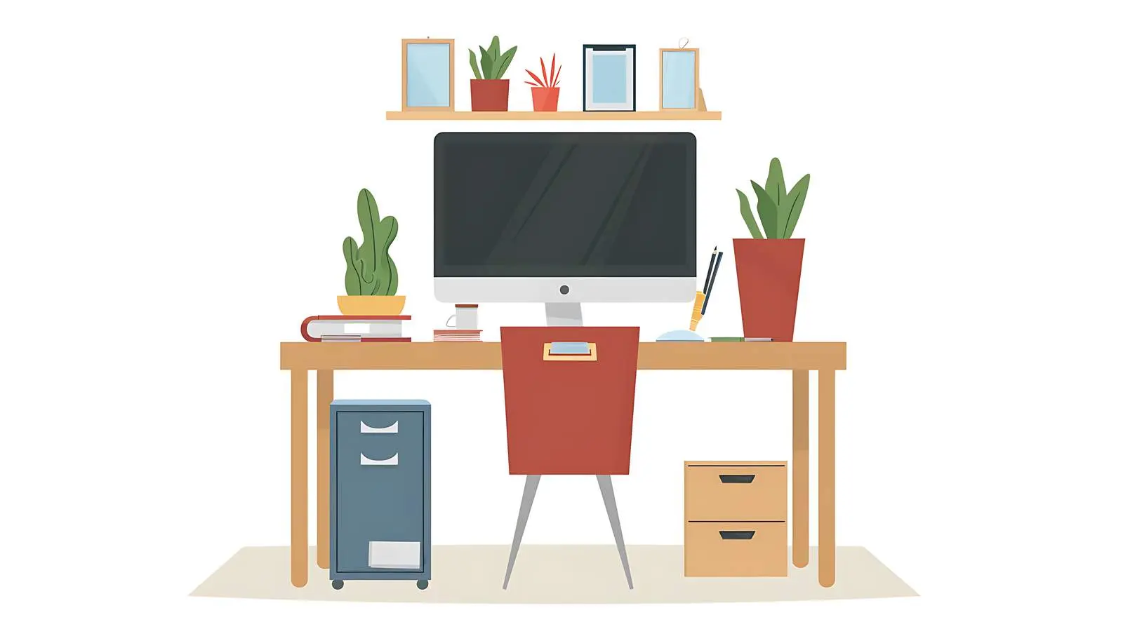 Home Workspace for Designers with Computer – free studio image from Dotvec