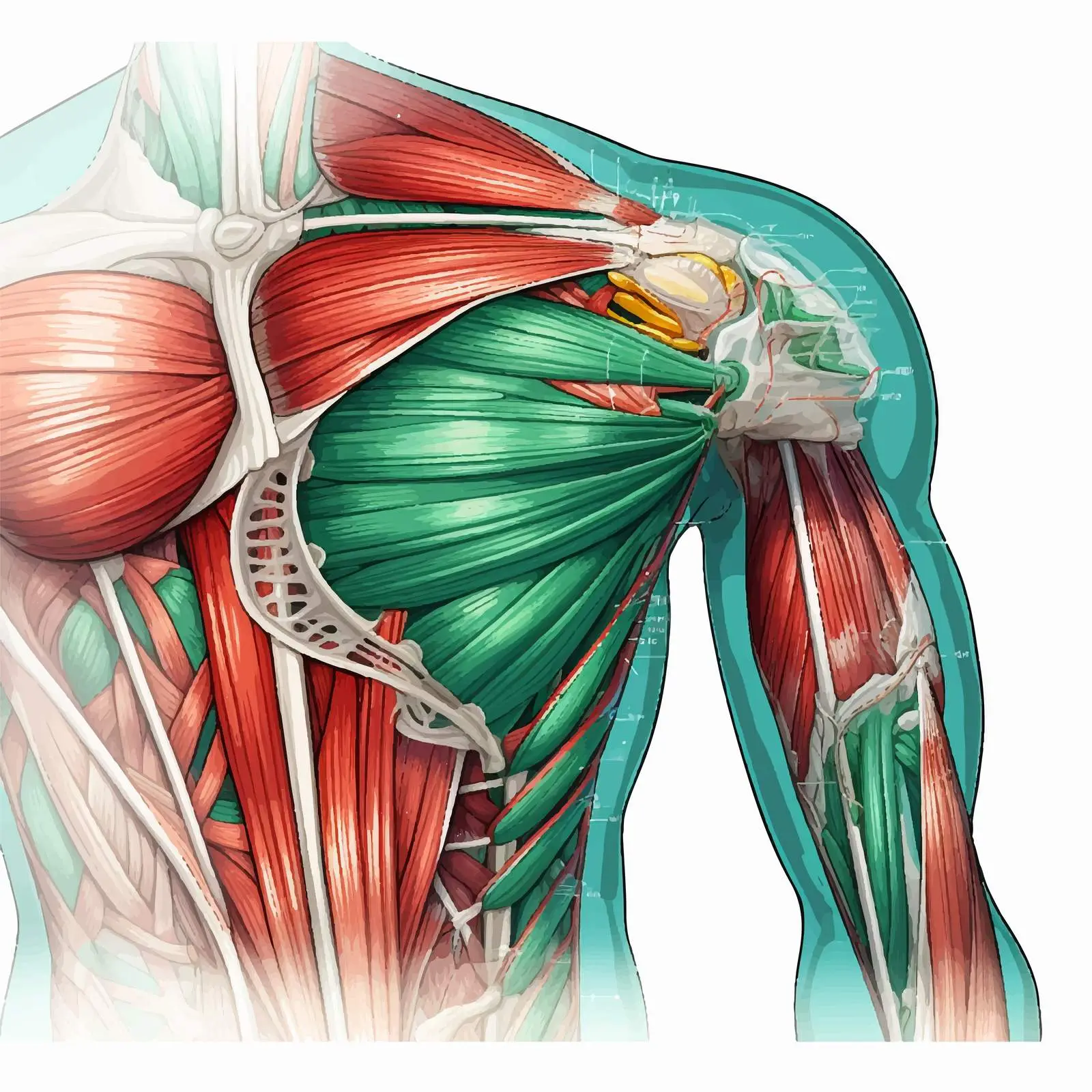 Anatomy of Shoulder Rotator Cuff Tear Vector — free download from Dotvec