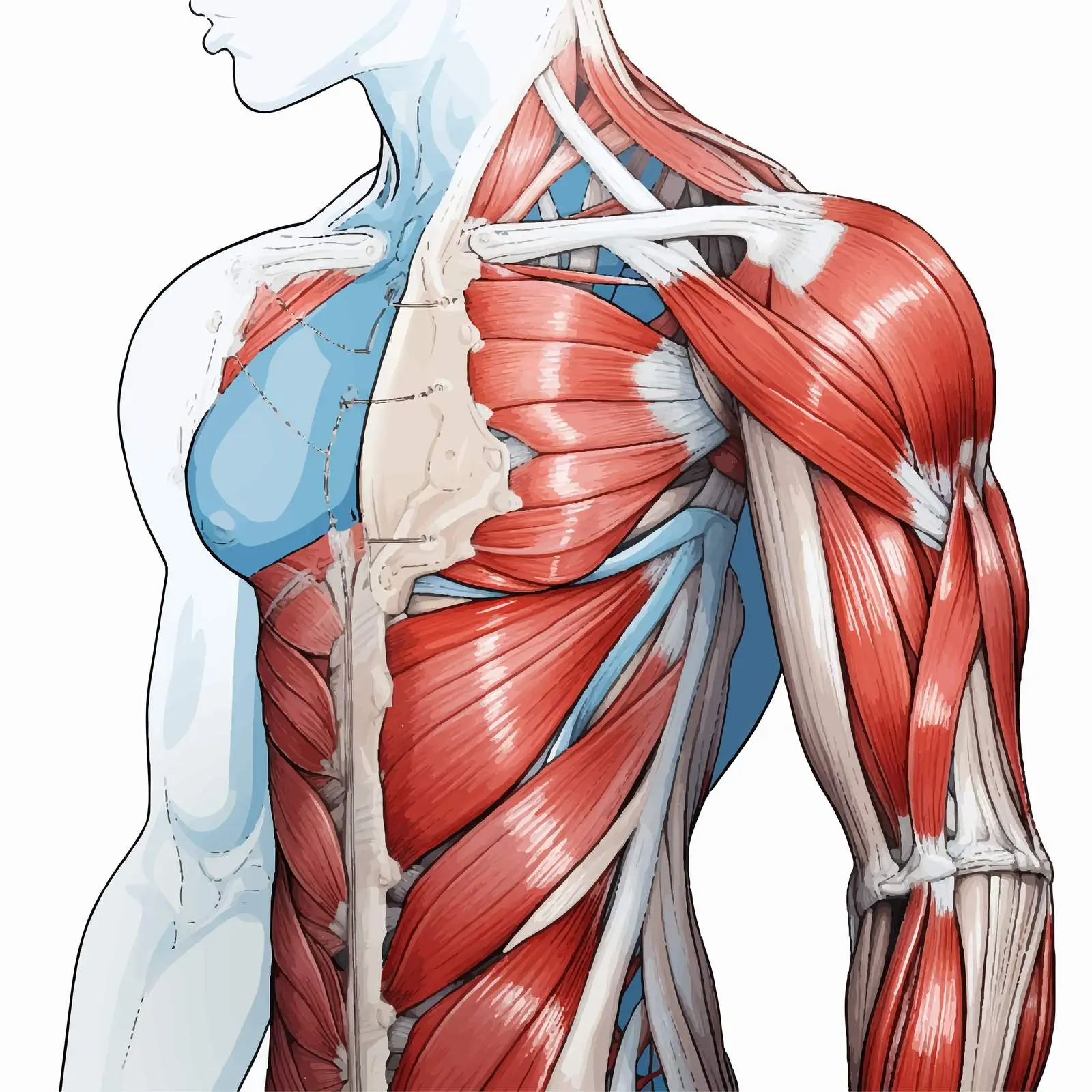 Shoulder Rotator Cuff Tear Anatomy Vector — free download from Dotvec