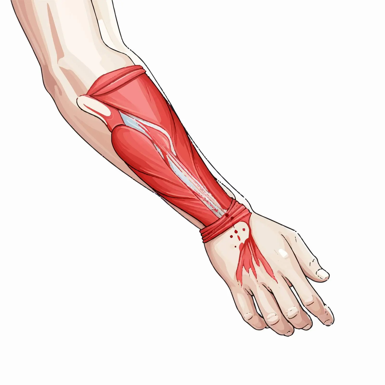 Elbow Sprain Injury Diagram and Explanation — free download from Dotvec