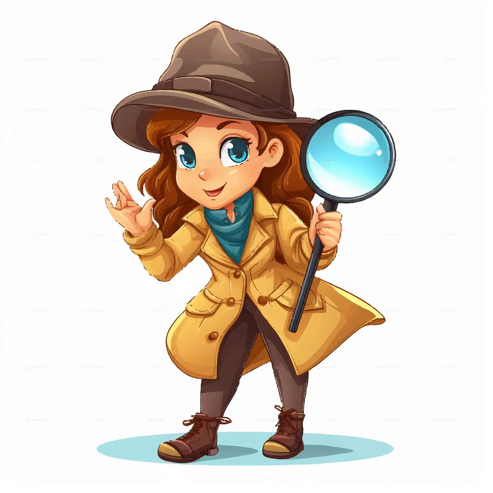 Detective Searching for Clues with Magnifying Glass – free mystery image from Dotvec