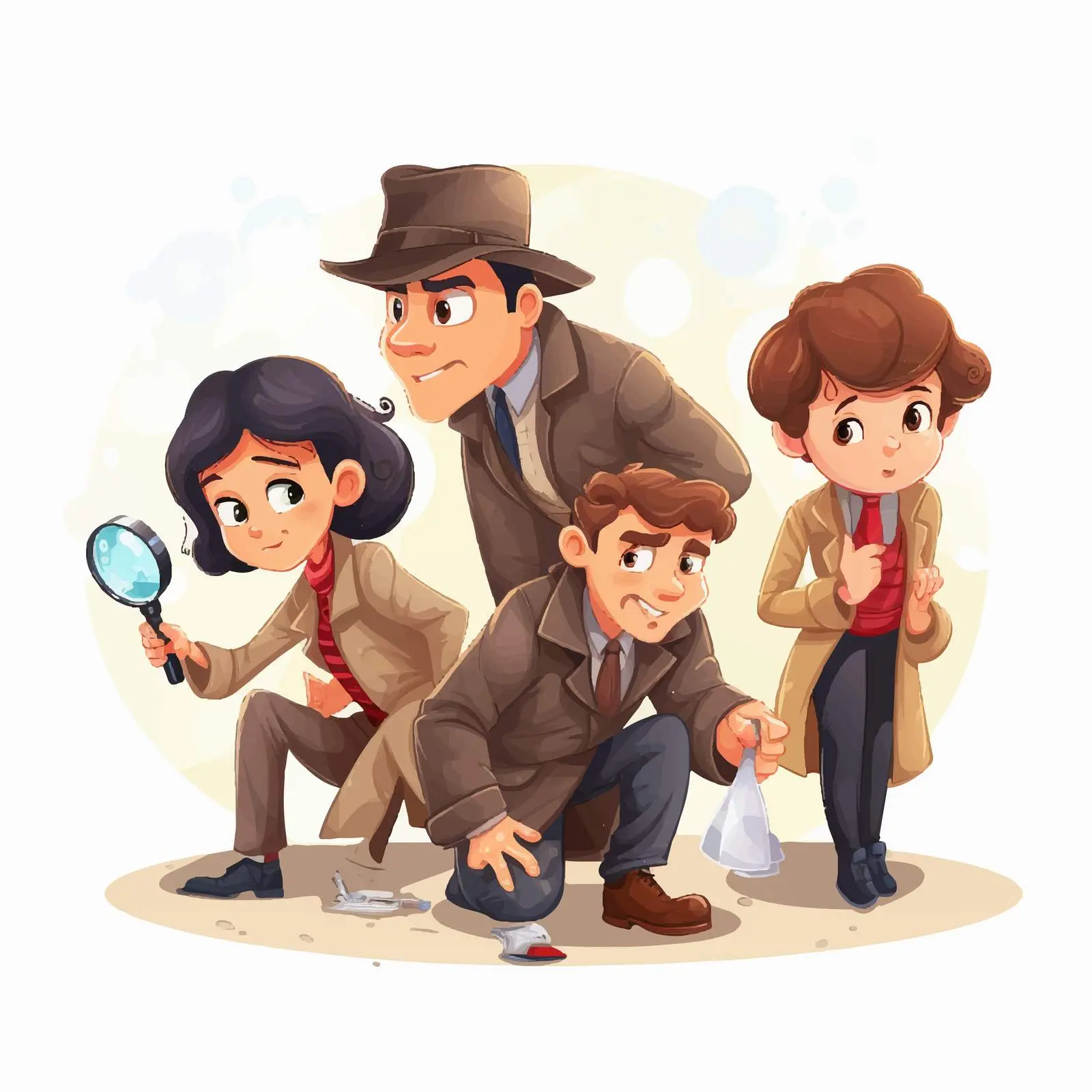 Detectives Searching for Clues Illustration Vector – free mystery image from Dotvec