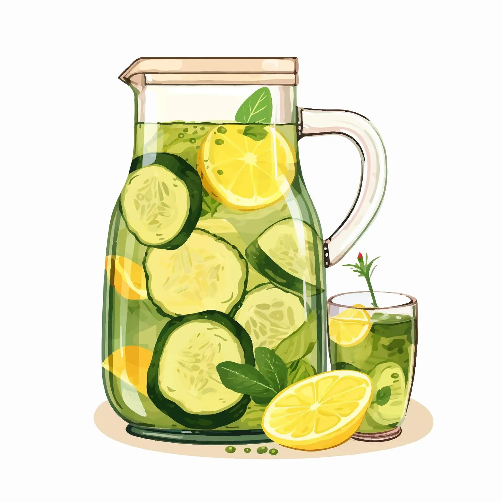 Refreshing Detox Cucumber Water in Glass Jug — free download from Dotvec