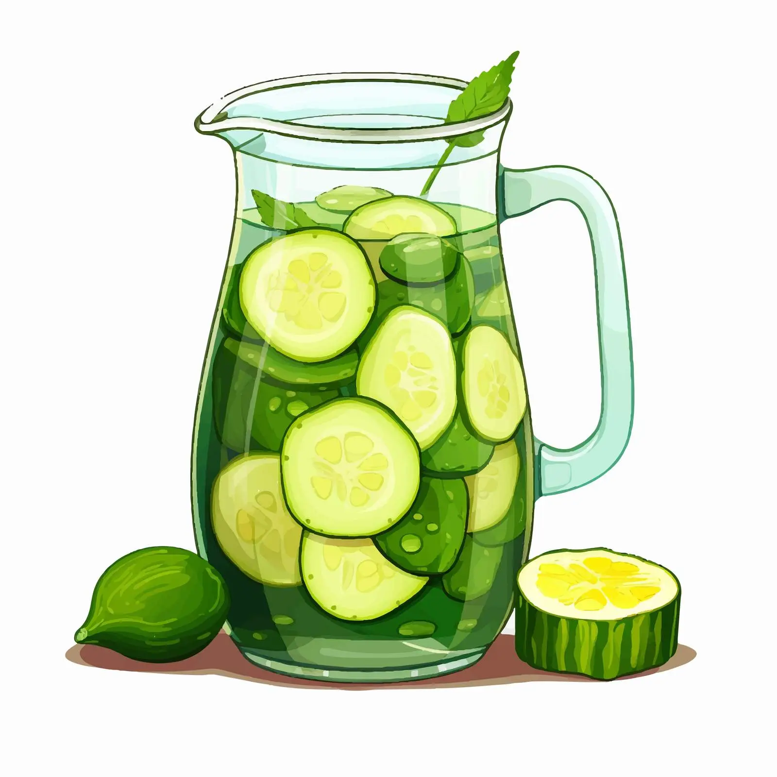 Refreshing Cucumber Water in Glass Jug — free download from Dotvec