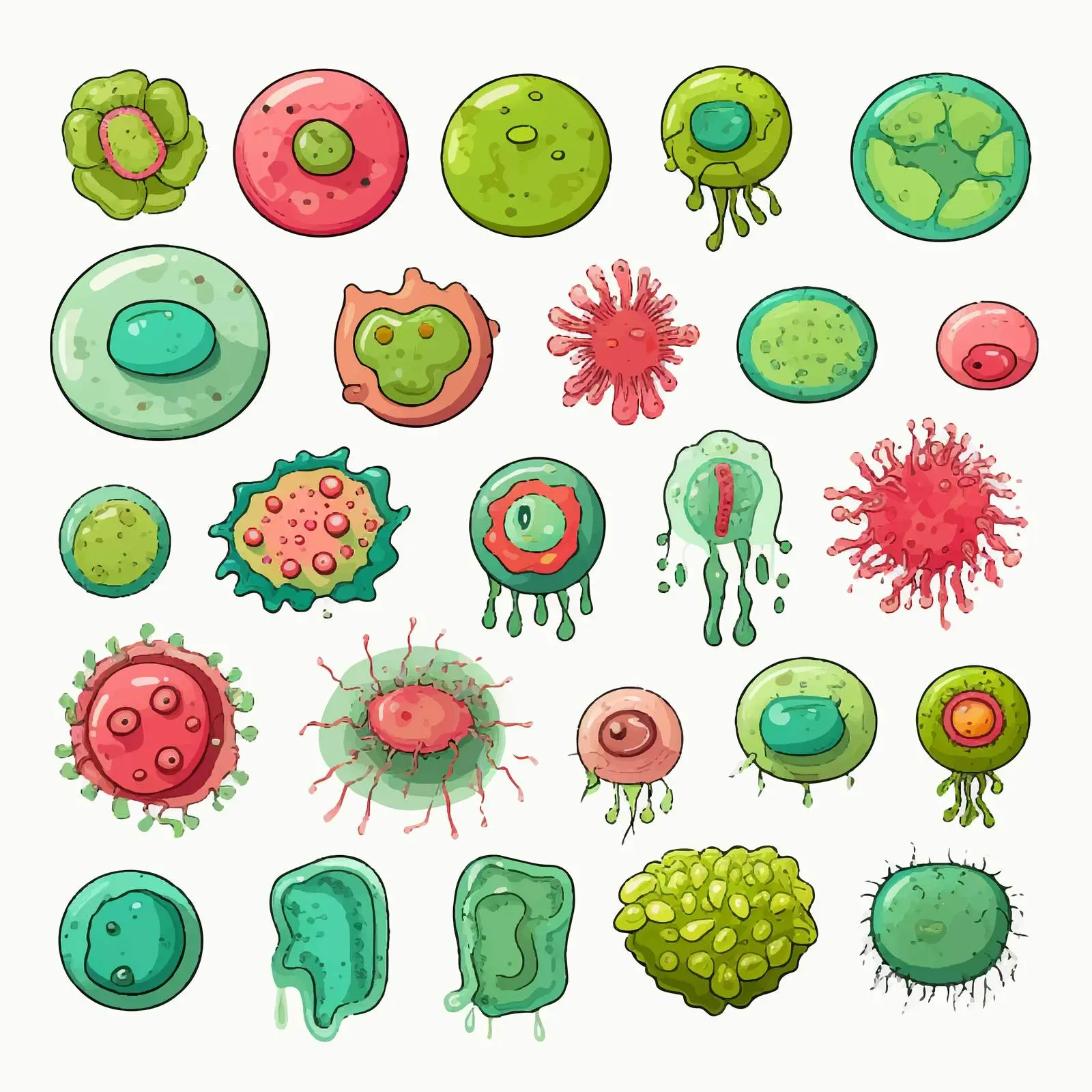 Illustration of Common Cell Types Diagram — free download from Dotvec