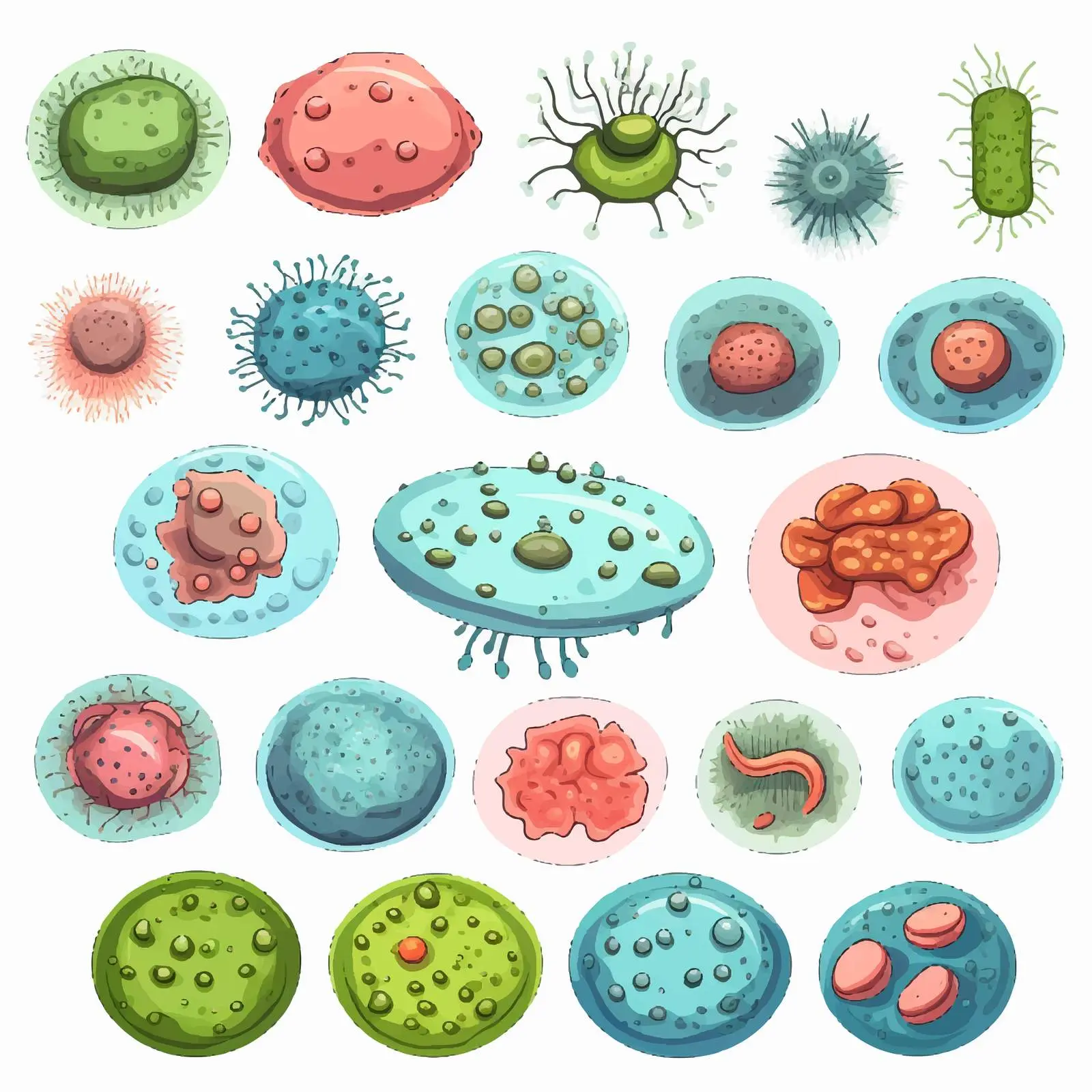 Common Cell Types Vector Illustration — free download from Dotvec