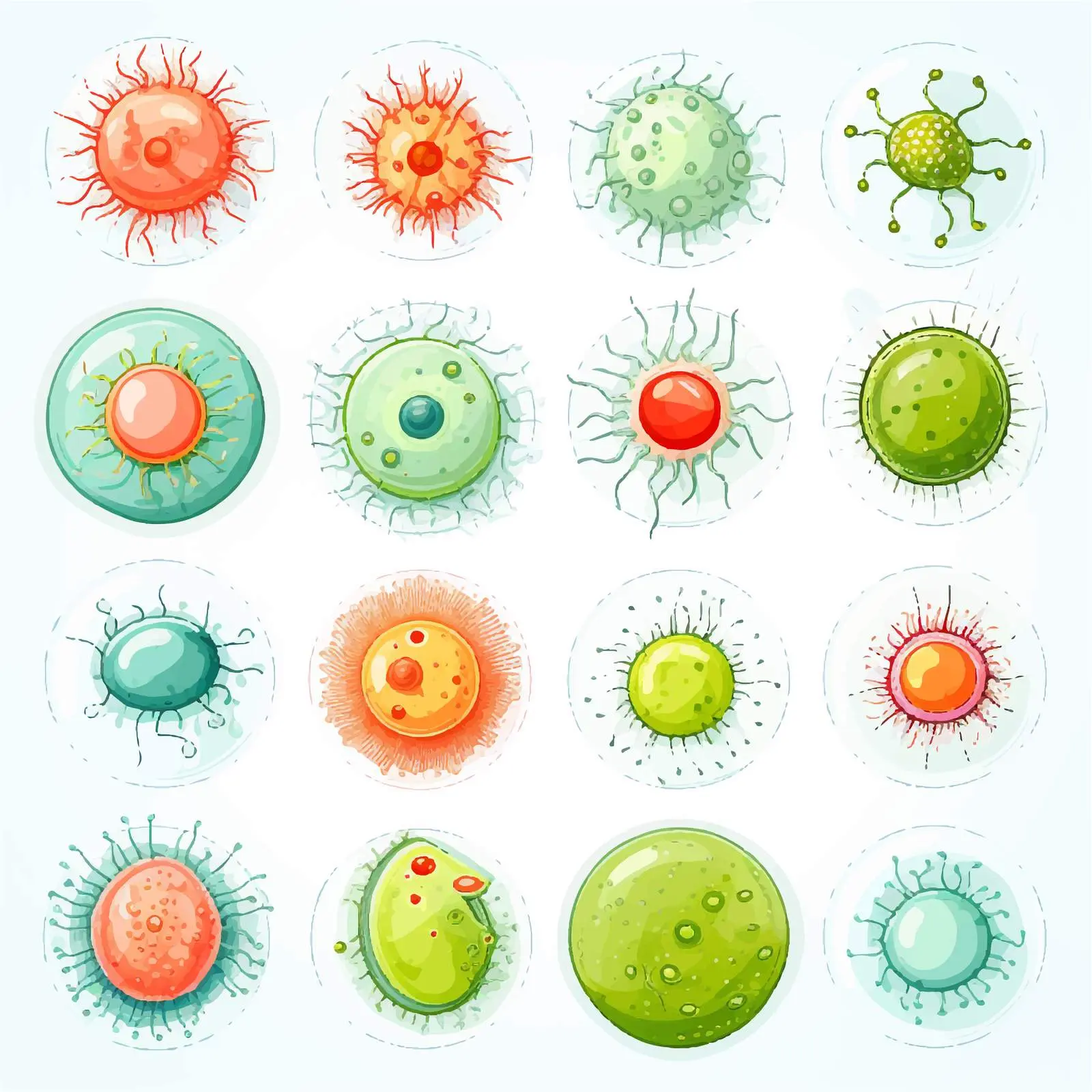 Common Cell Types Vector Illustration – free comparison image from Dotvec