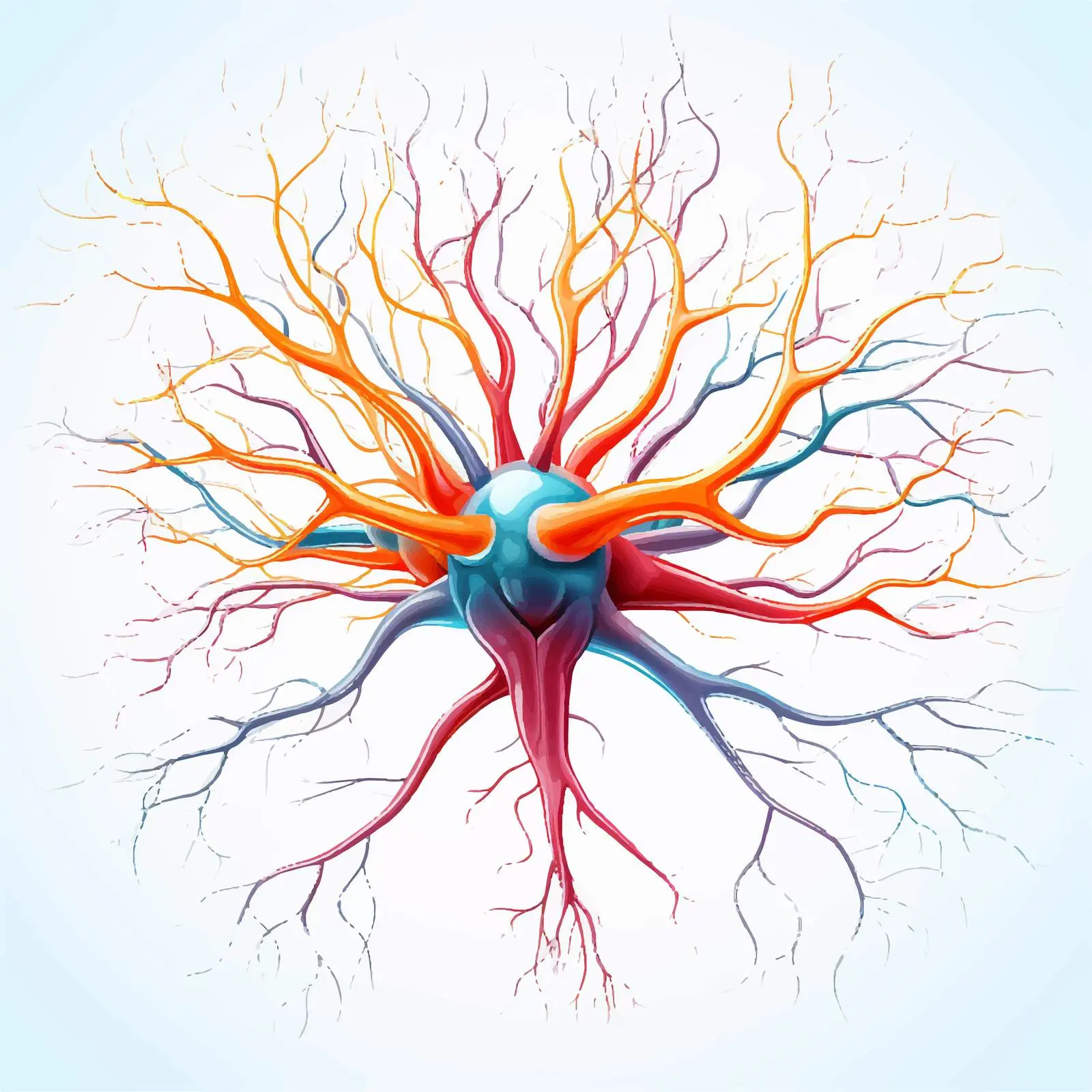 Neuron Anatomy Cartoon Illustration Vector — free download from Dotvec