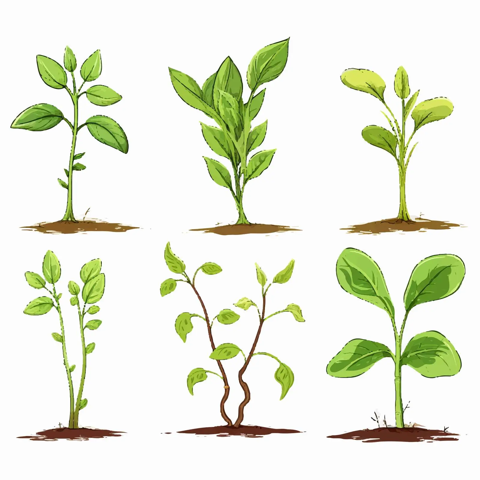 Plant Growth Stages Vector Illustration — free download from Dotvec