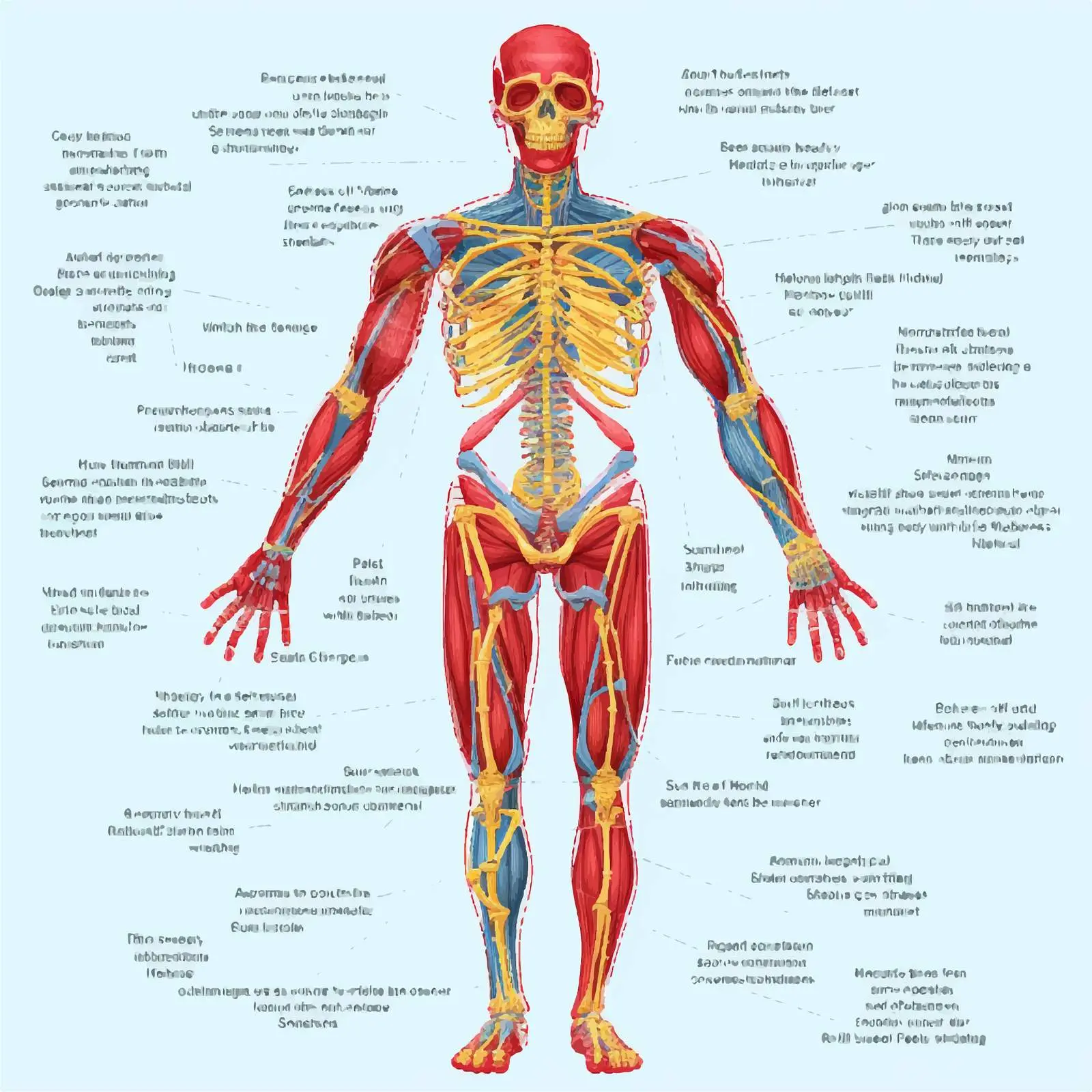Human Body Anatomy Illustration with Labels — free download from Dotvec