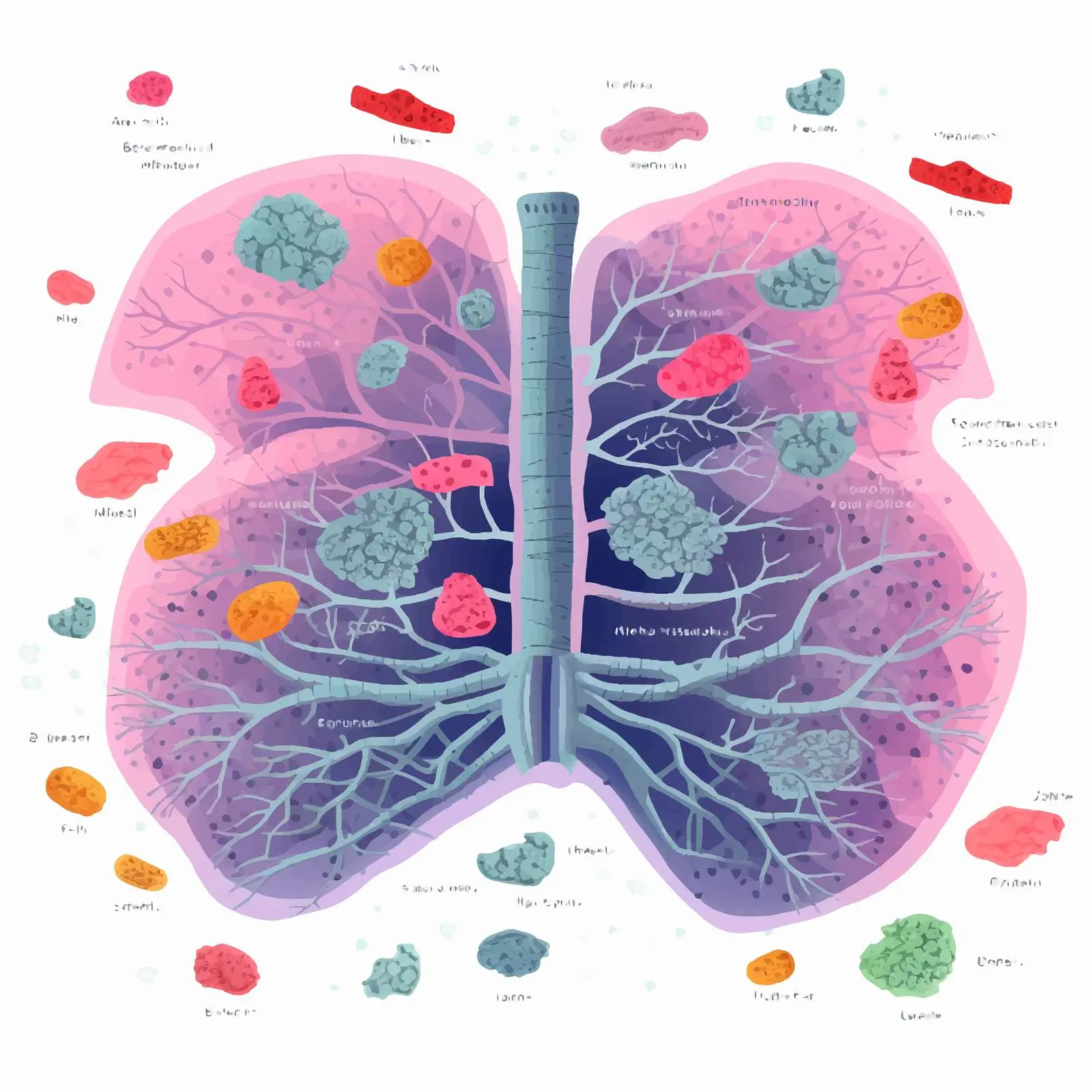 Asbestosis Illustration in Human Lungs – free lungs image from Dotvec