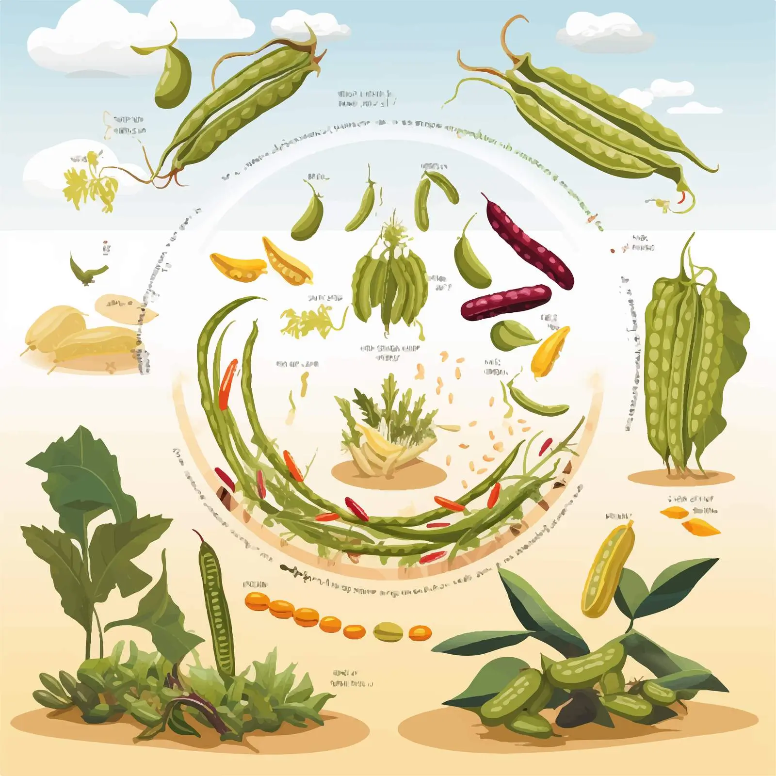 Bean Life Cycle Illustration Vector Diagram — free download from Dotvec