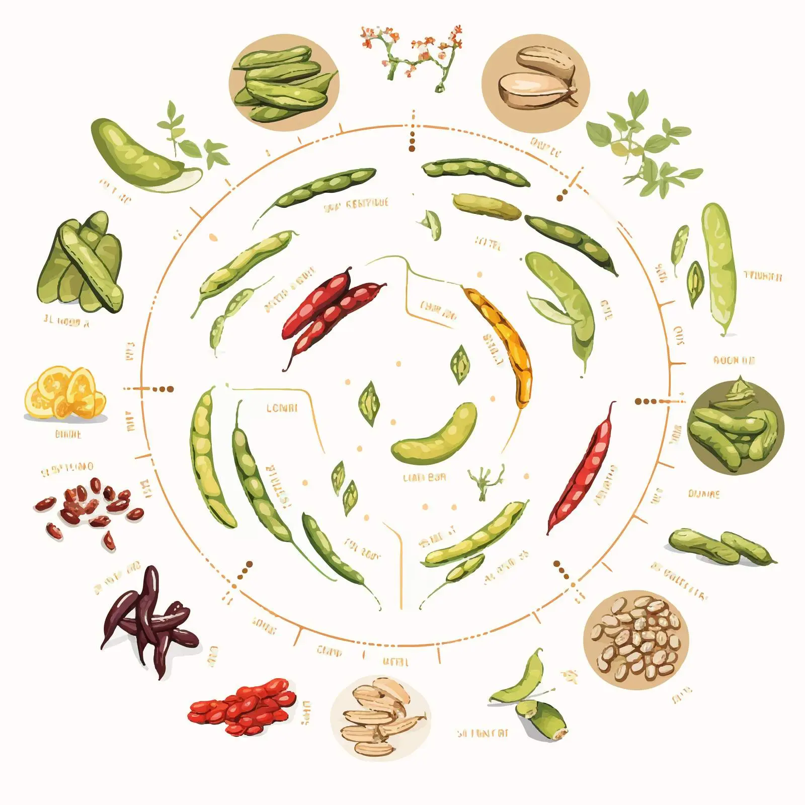 Bean Life Cycle Illustration Vector Diagram — free download from Dotvec