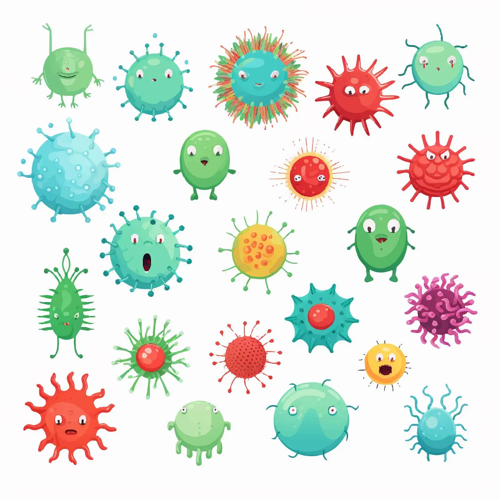Different Types of Viruses Illustration – free microbiology image from Dotvec
