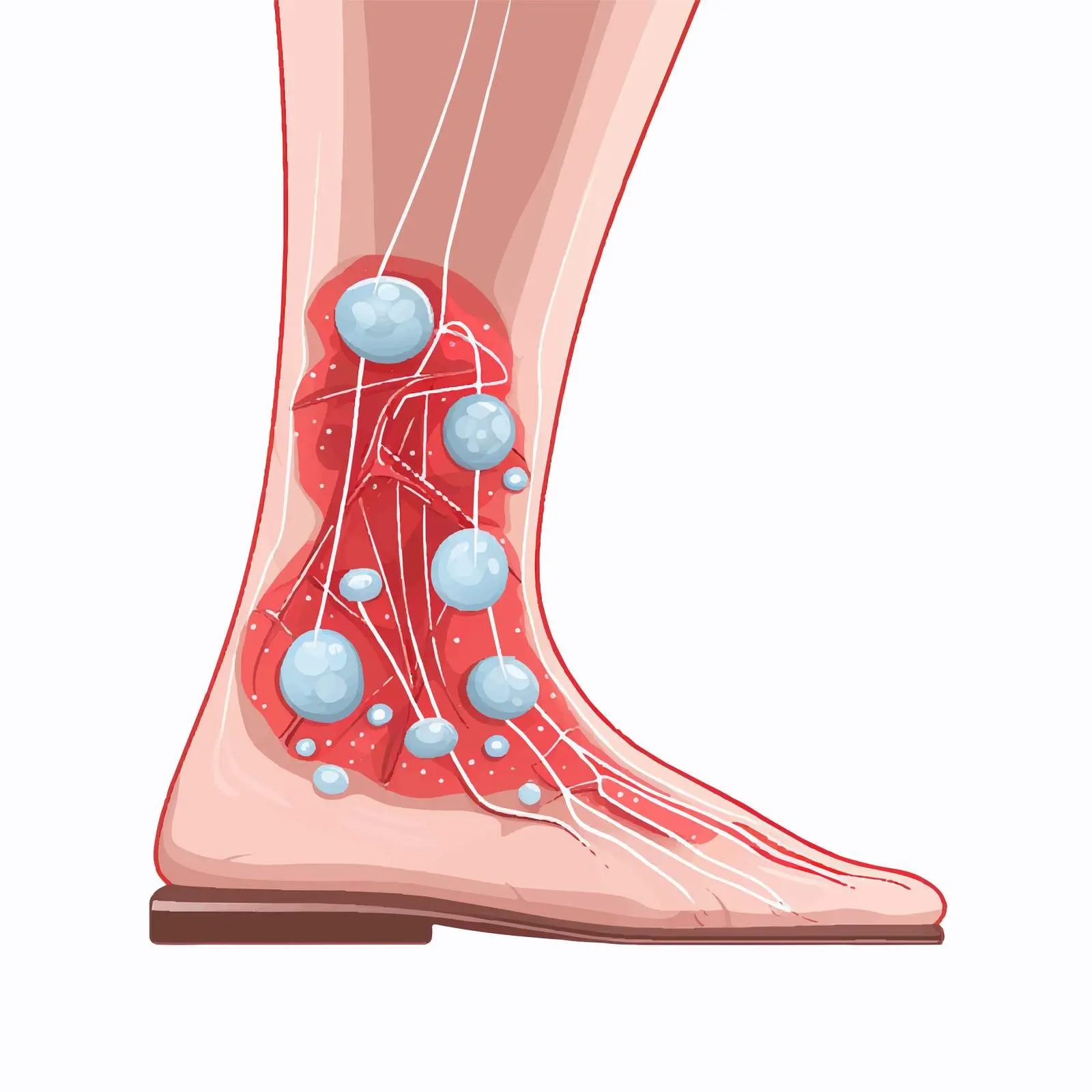 Gout Illustration in Human Foot Vector – free inflammation image from Dotvec