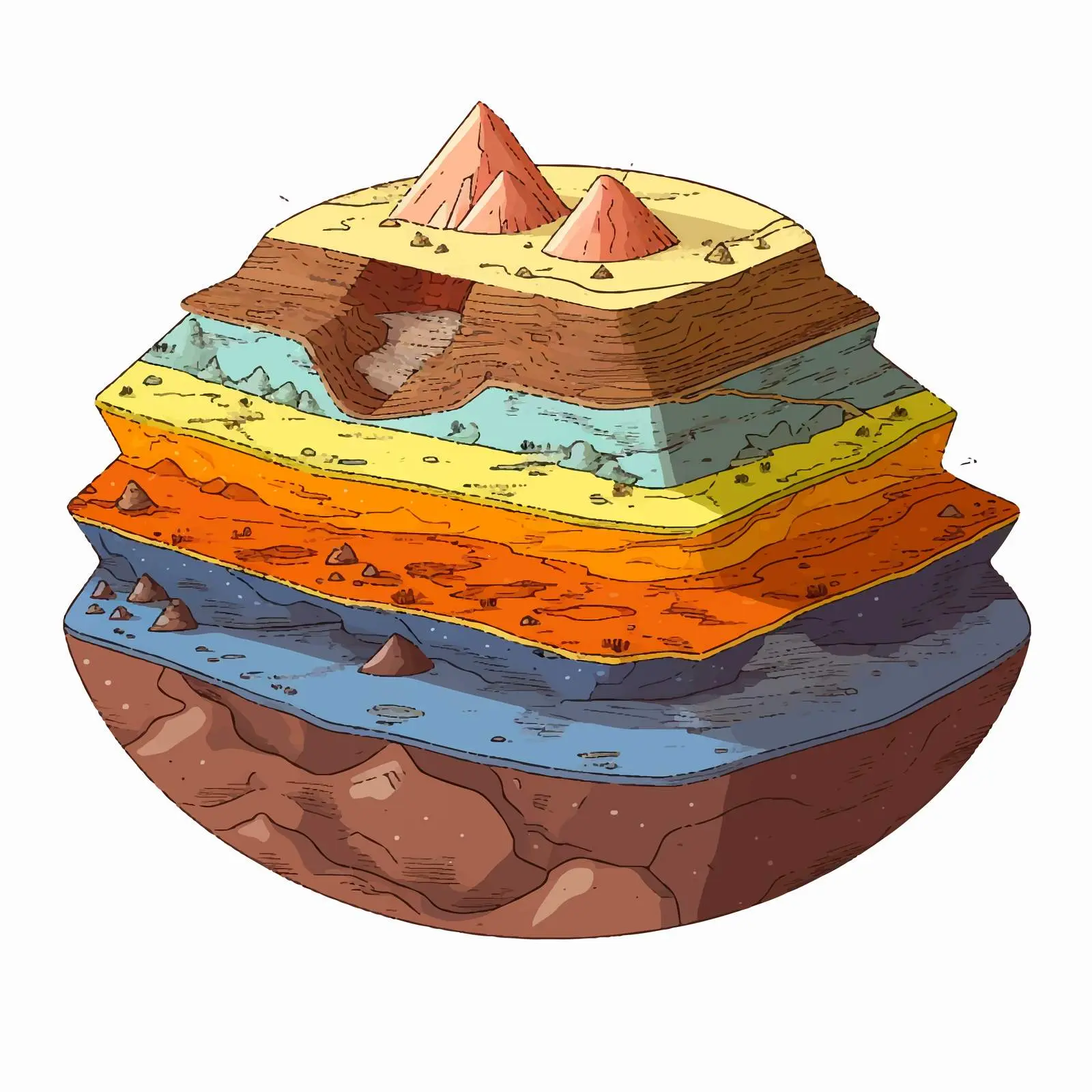 Layers of the Earth: Lithosphere Illustration – free earth science image from Dotvec