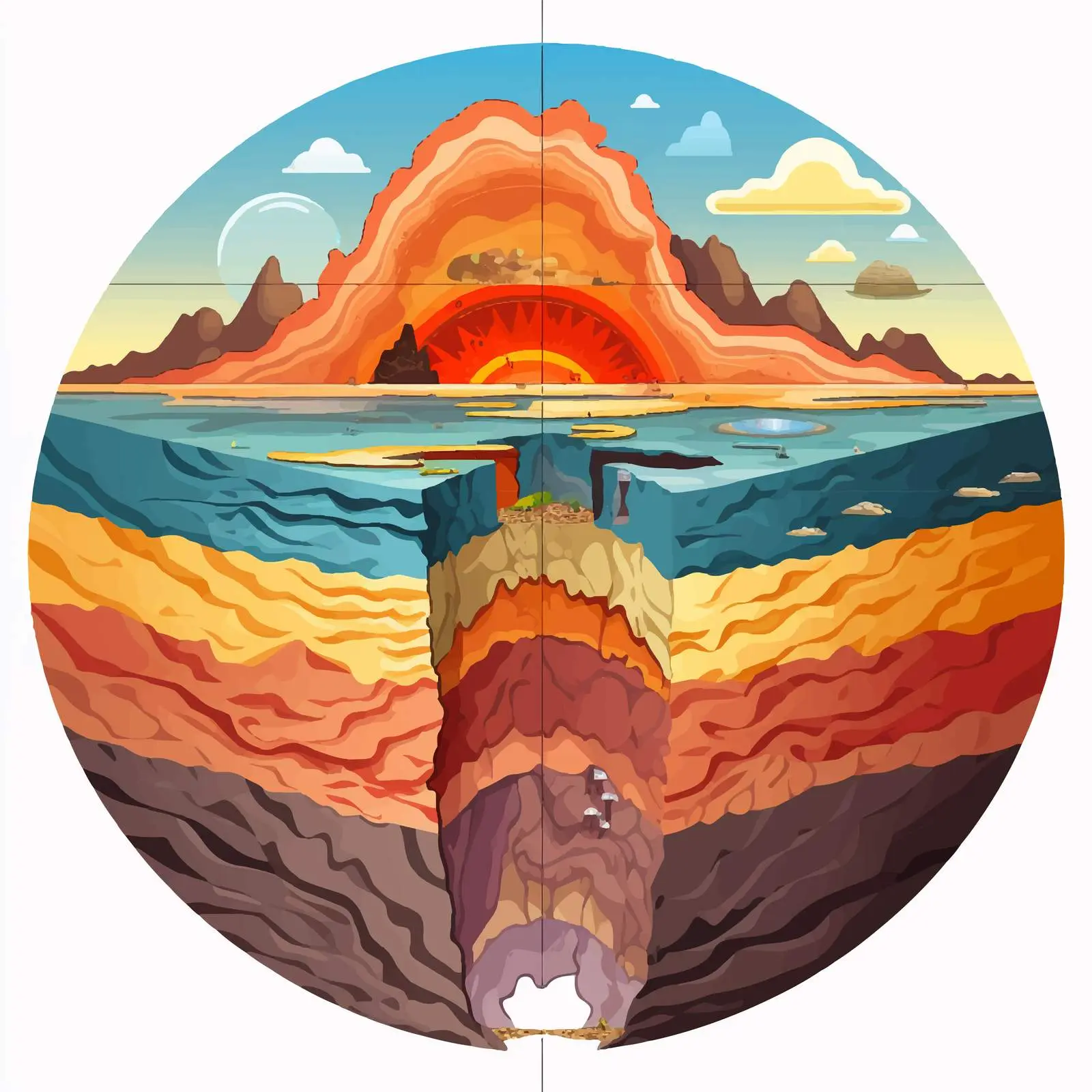 Layers of the Earth Lithosphere Illustration — free download from Dotvec