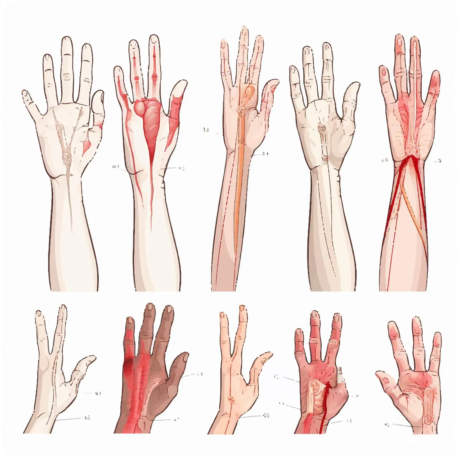 Normal vs Mallet Finger Conditions Diagram — free download from Dotvec