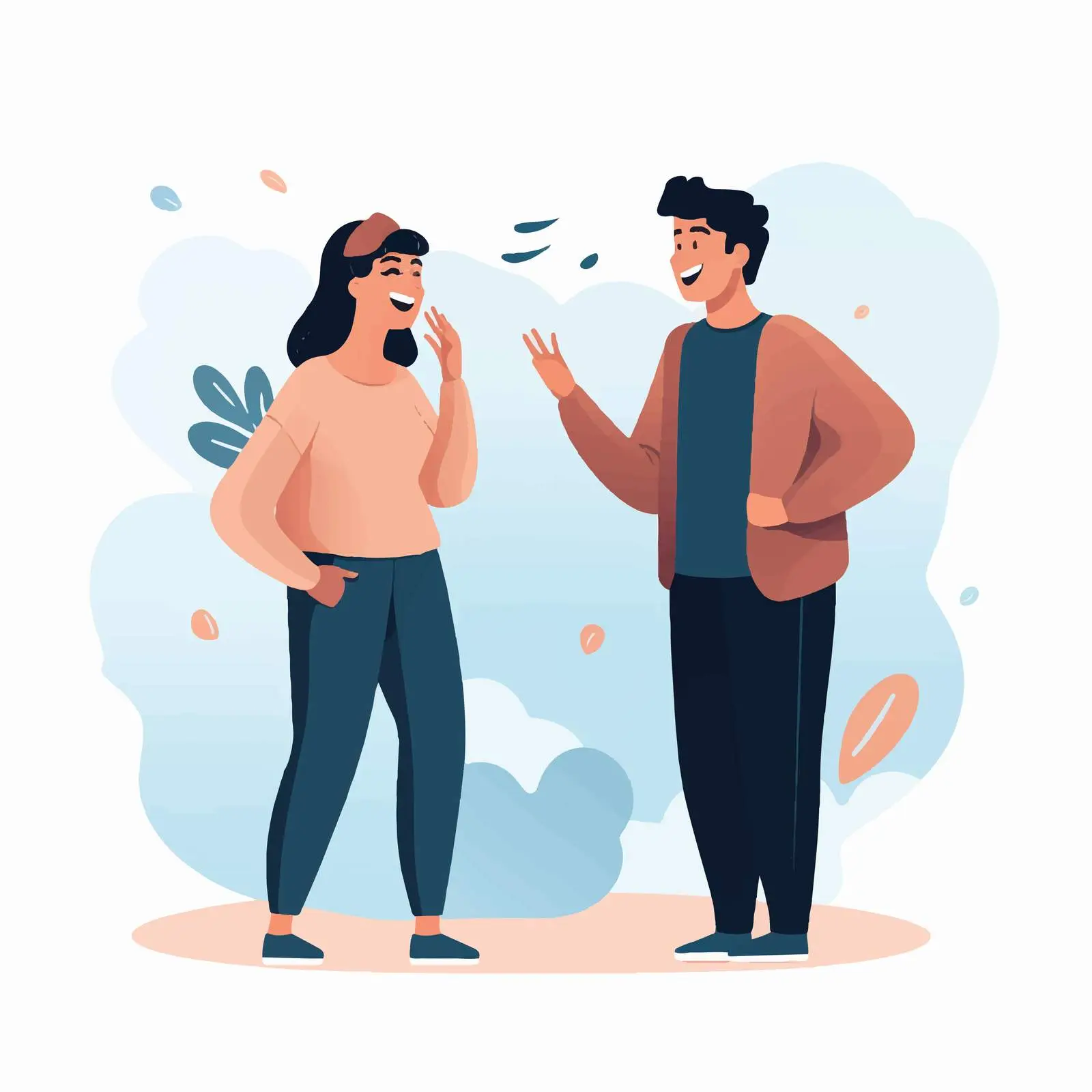 Dialogue Between Two Young Cartoon Characters — free download from Dotvec