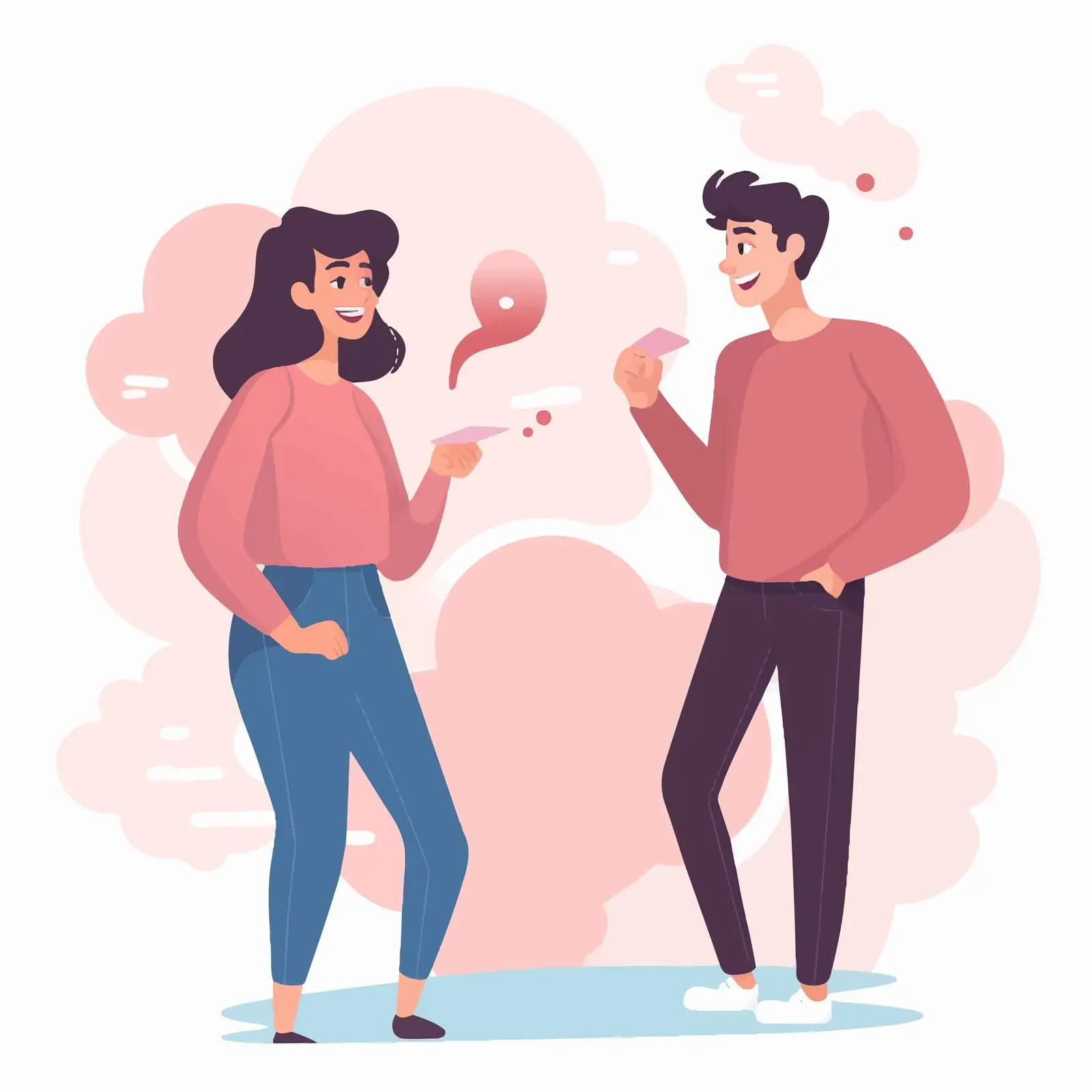 Young Cartoon Characters in Conversation — free download from Dotvec