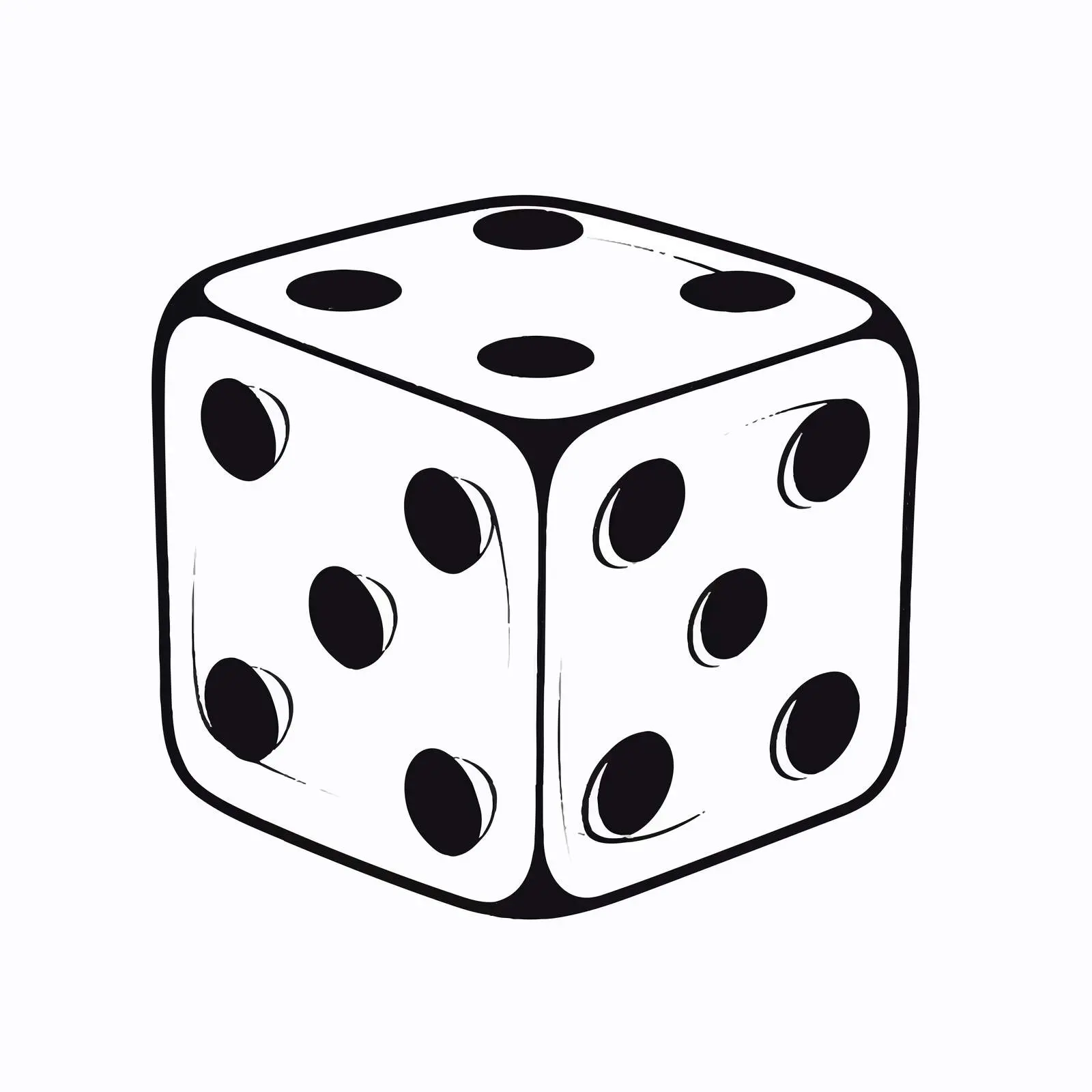 Top View Dice Outline Illustration on White Background — free download from Dotvec