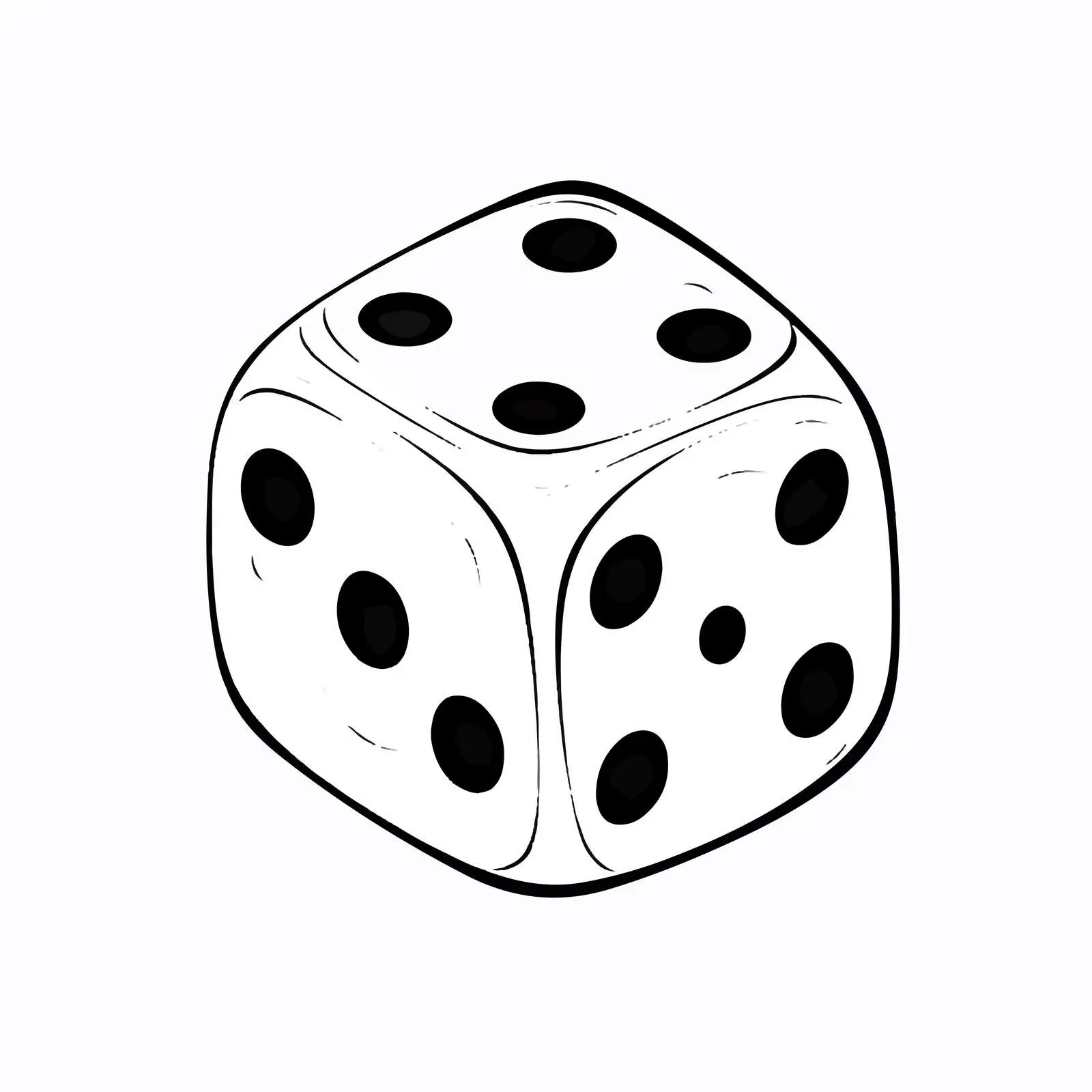 Top View Dice Outline Illustration on White Background — free download from Dotvec