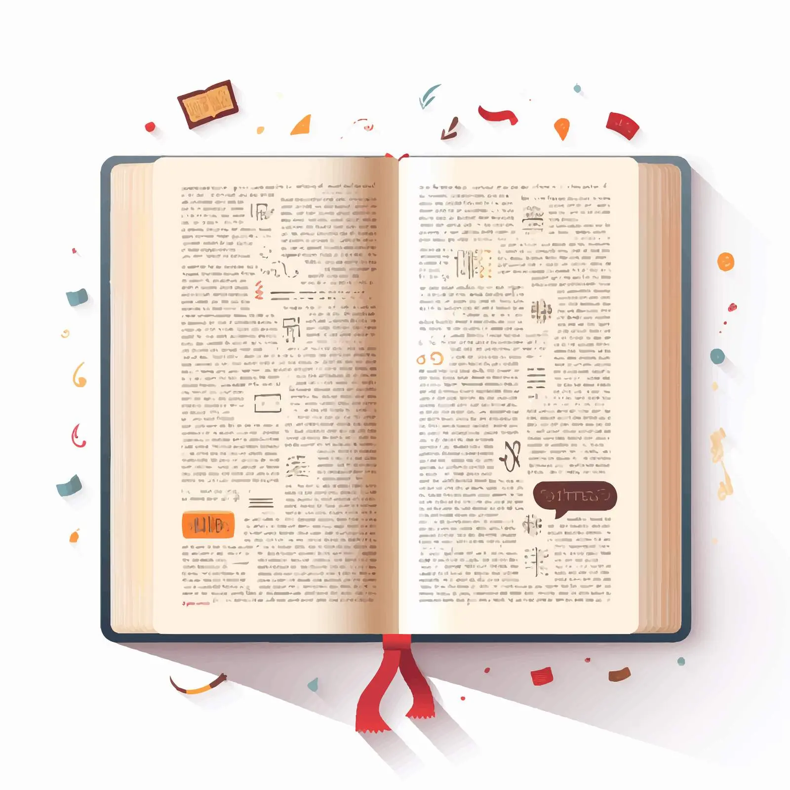 Dictionary Line Vector Illustration on White Background — free download from Dotvec