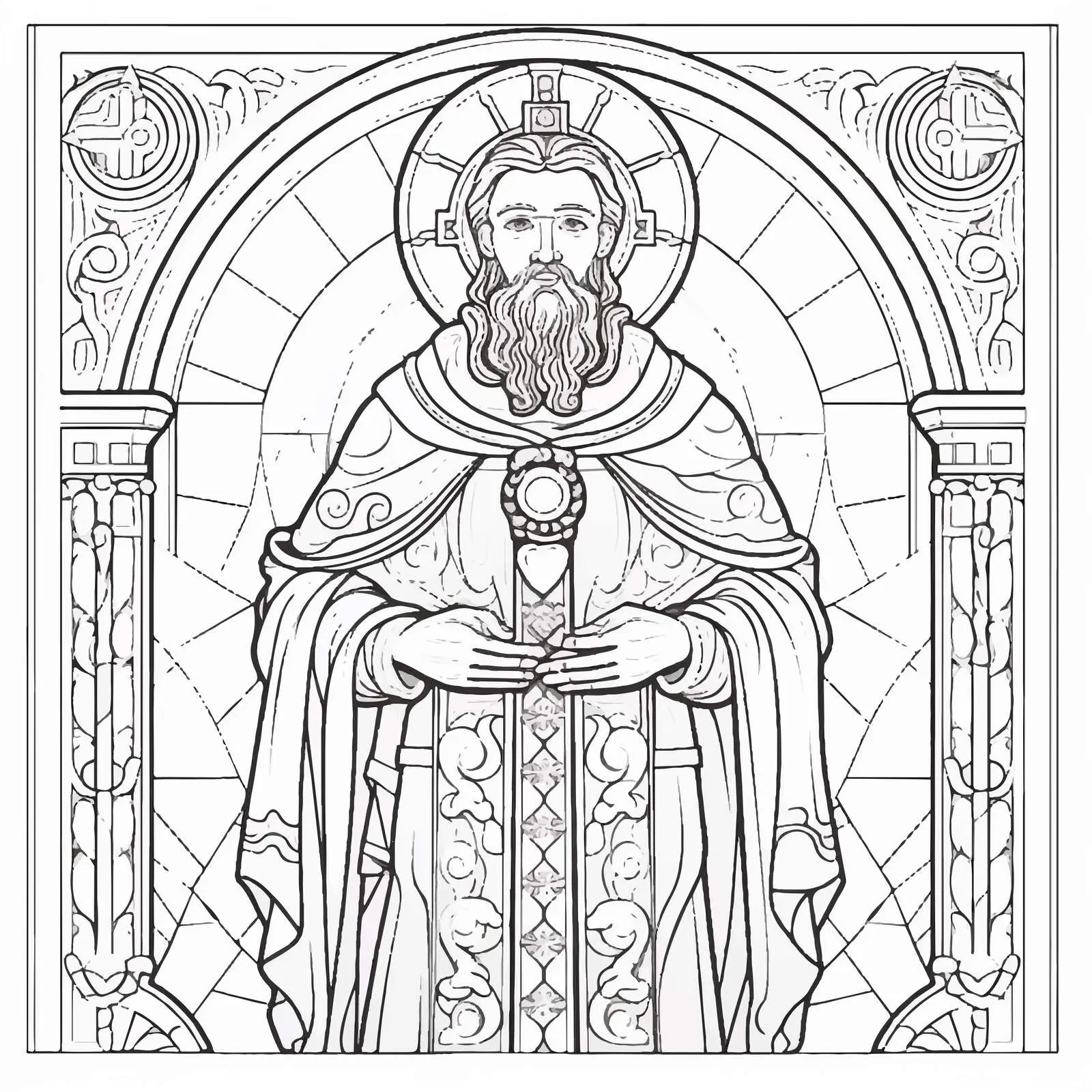 Byzantine Style Passion of Christ Coloring Page – free religious artwork image from Dotvec