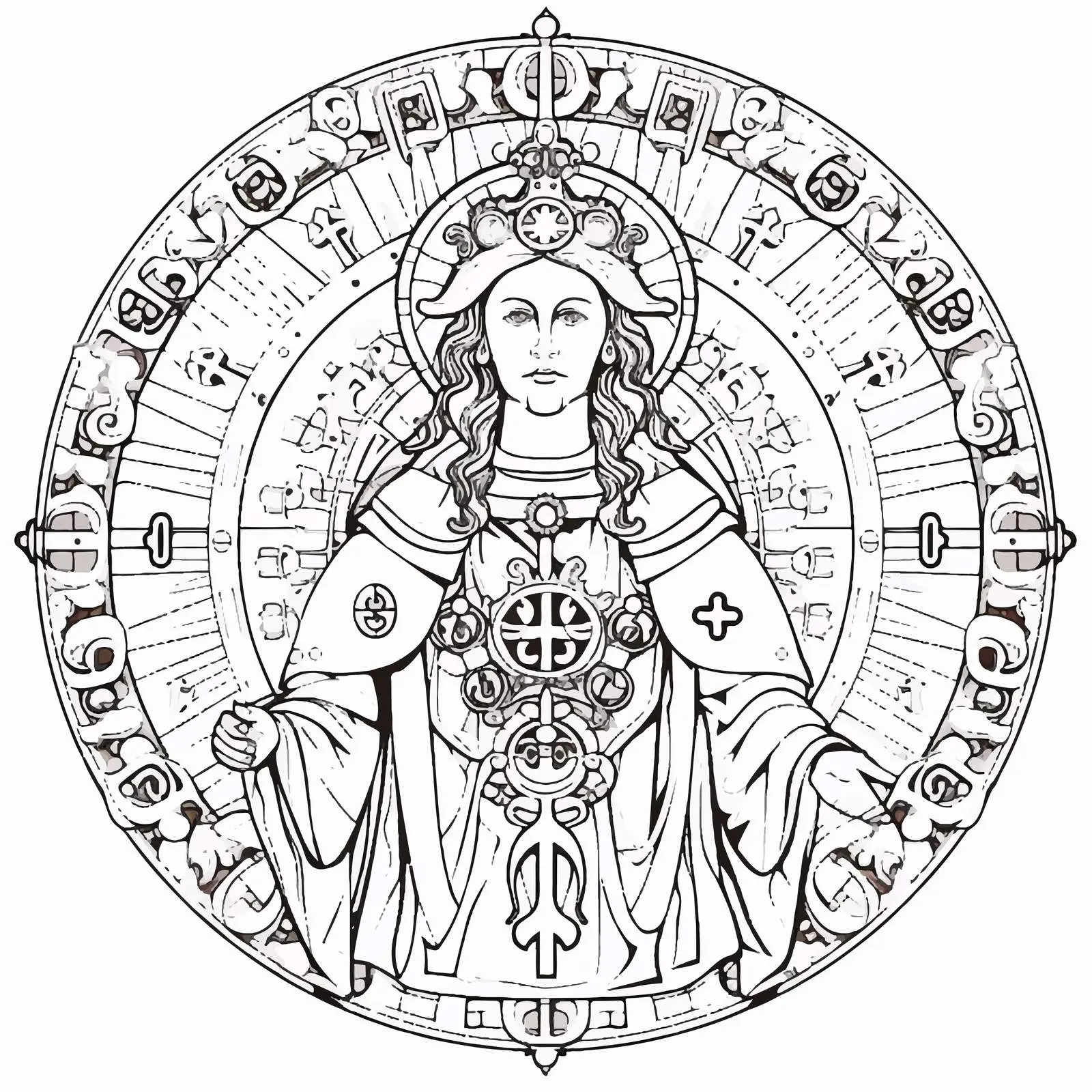 Byzantine Style Passion Coloring Page — free download from Dotvec