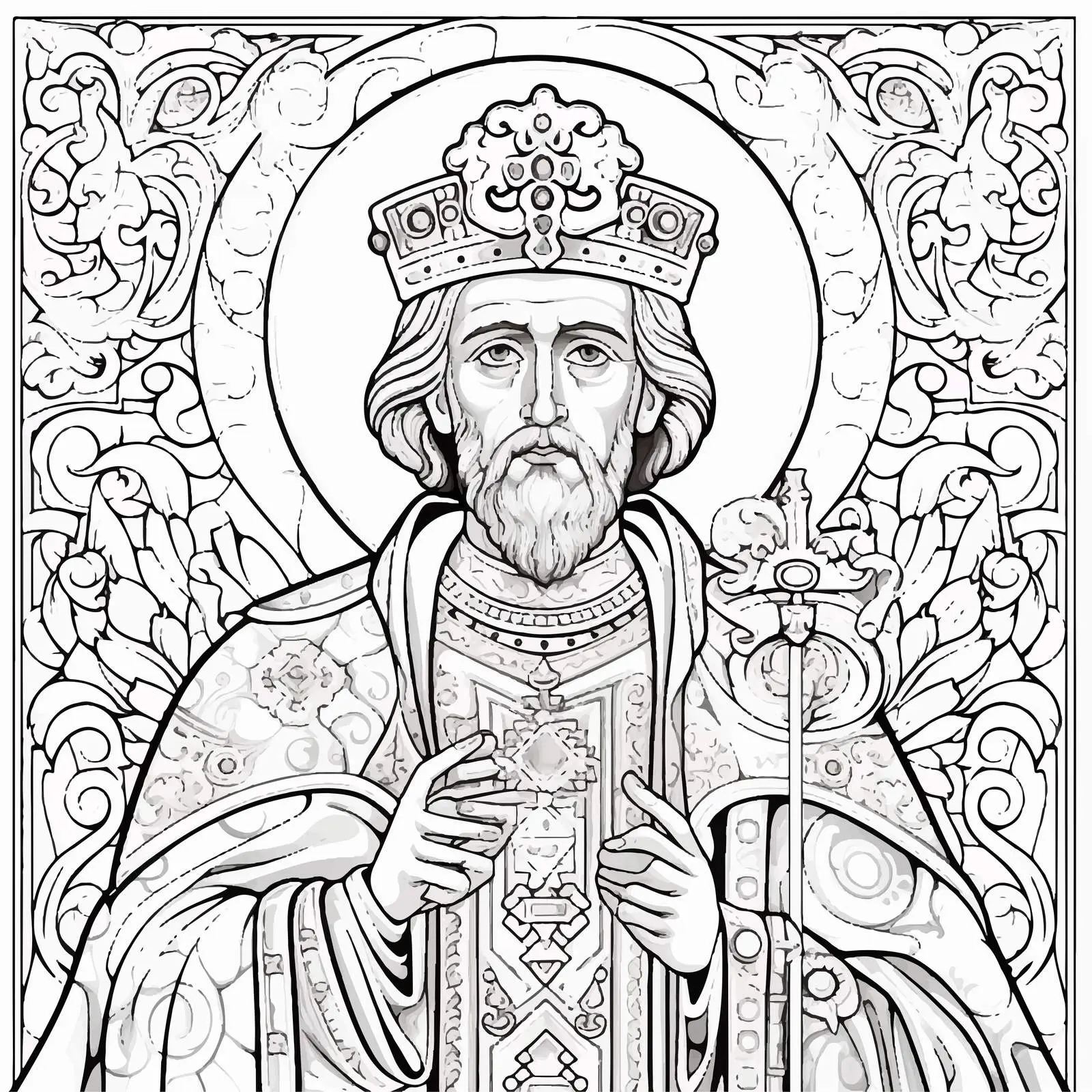 Byzantine Style Passion Coloring Page — free download from Dotvec