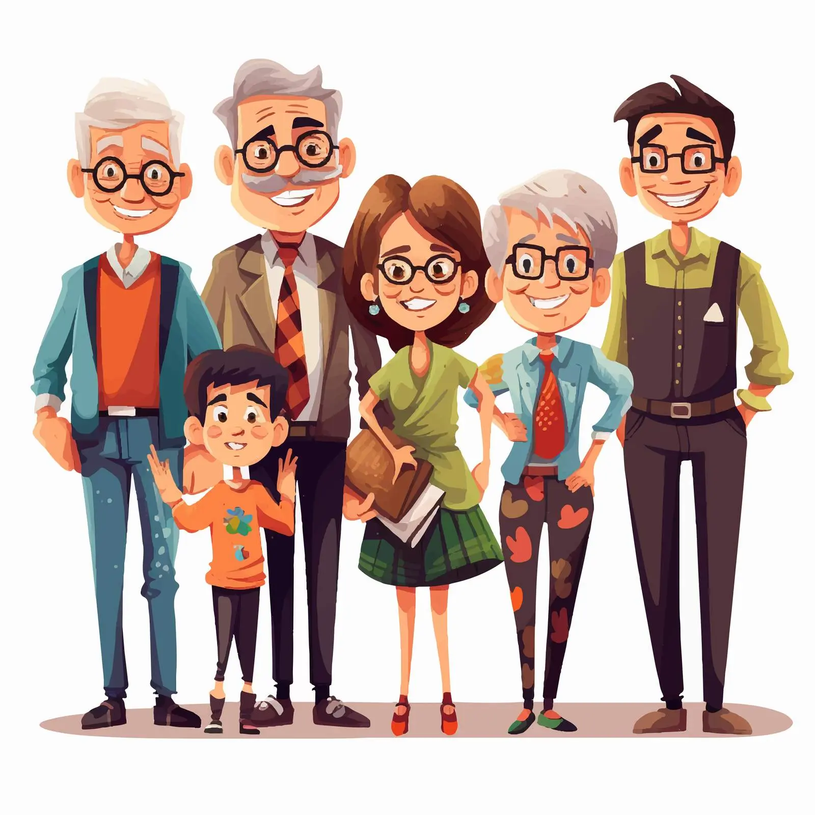 Diverse Group of People Across Different Ages – free modern vector art image from Dotvec