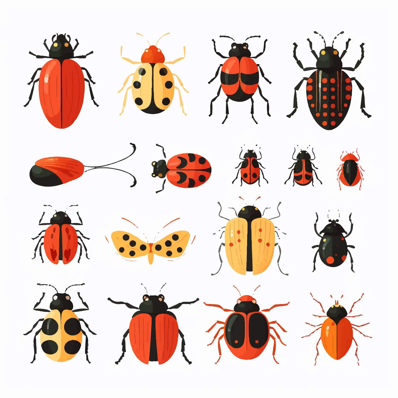 Summer Insects and Bugs Vector Set — free download from Dotvec