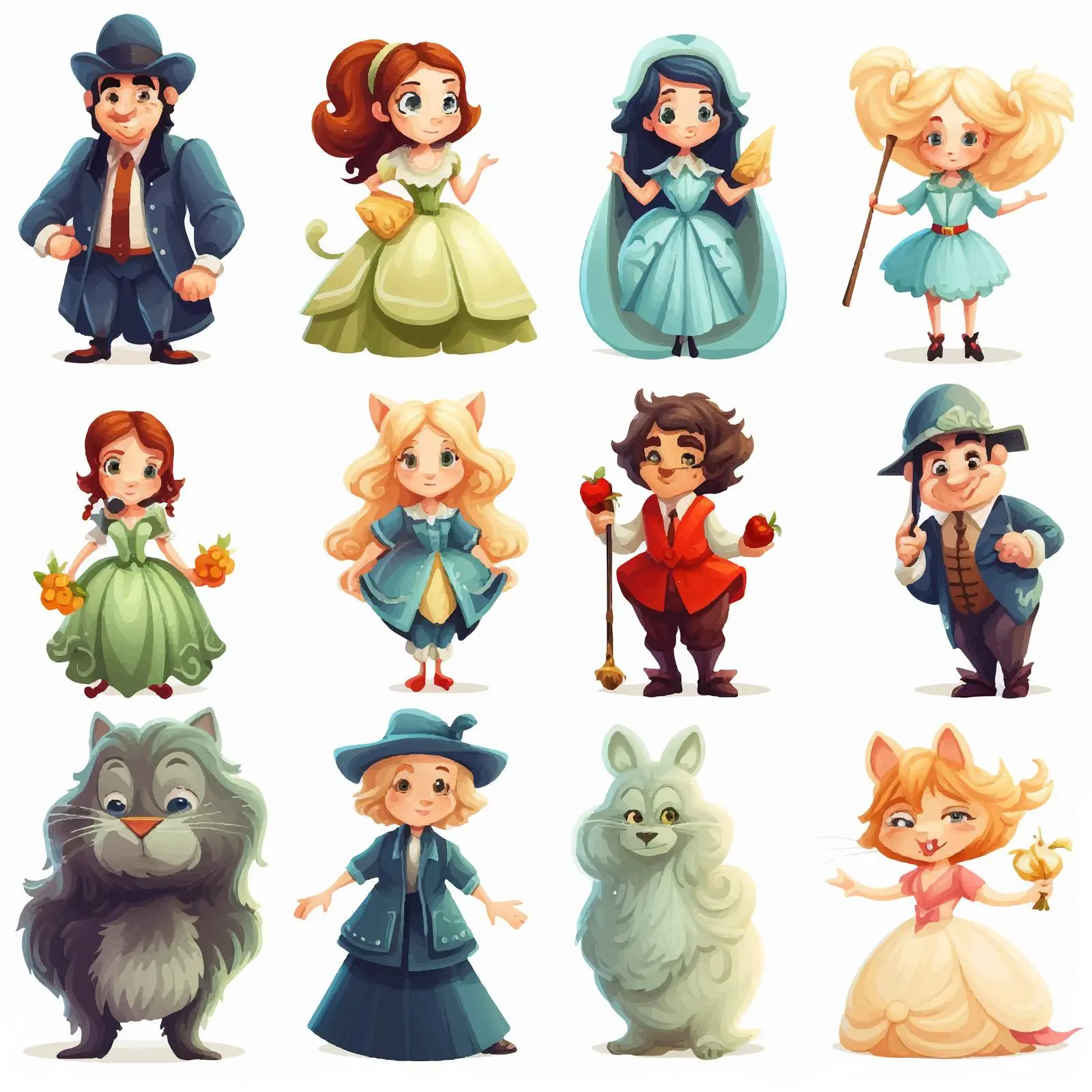 Fairytale Characters Vector Illustration – free unique characters image from Dotvec