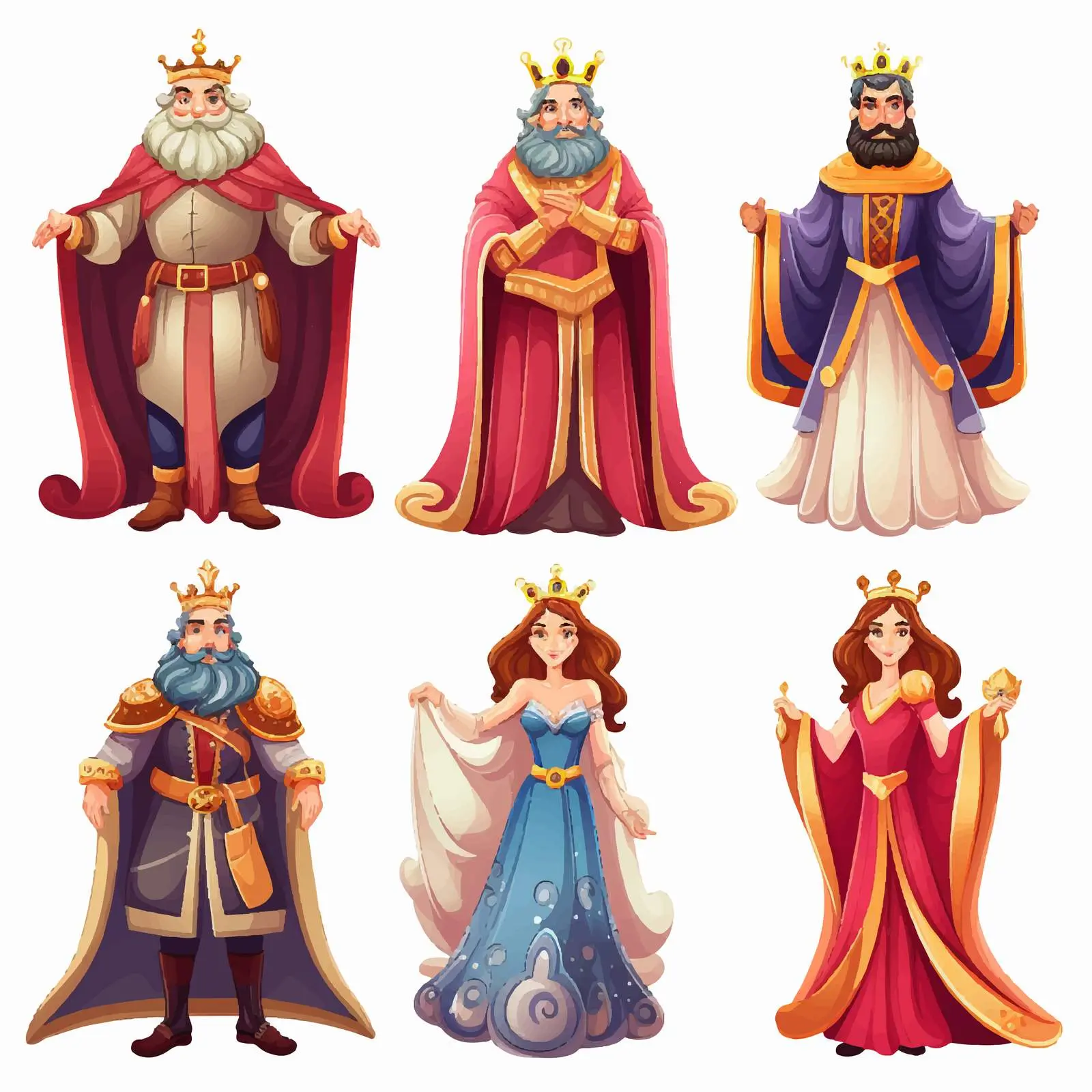 Illustration of King and Queen Characters — free download from Dotvec