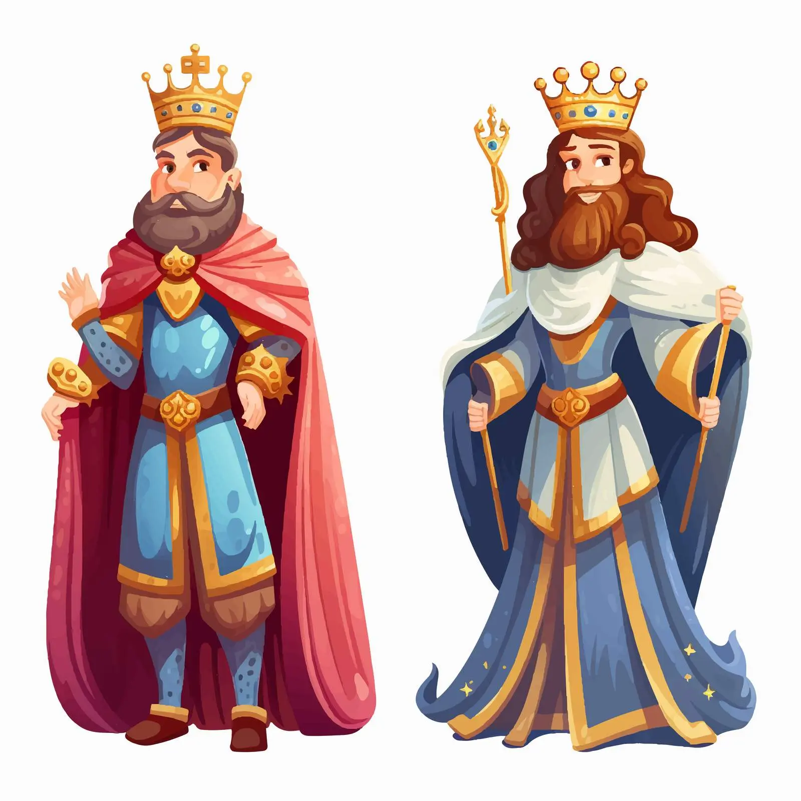 King and Queen Character Illustrations — free download from Dotvec