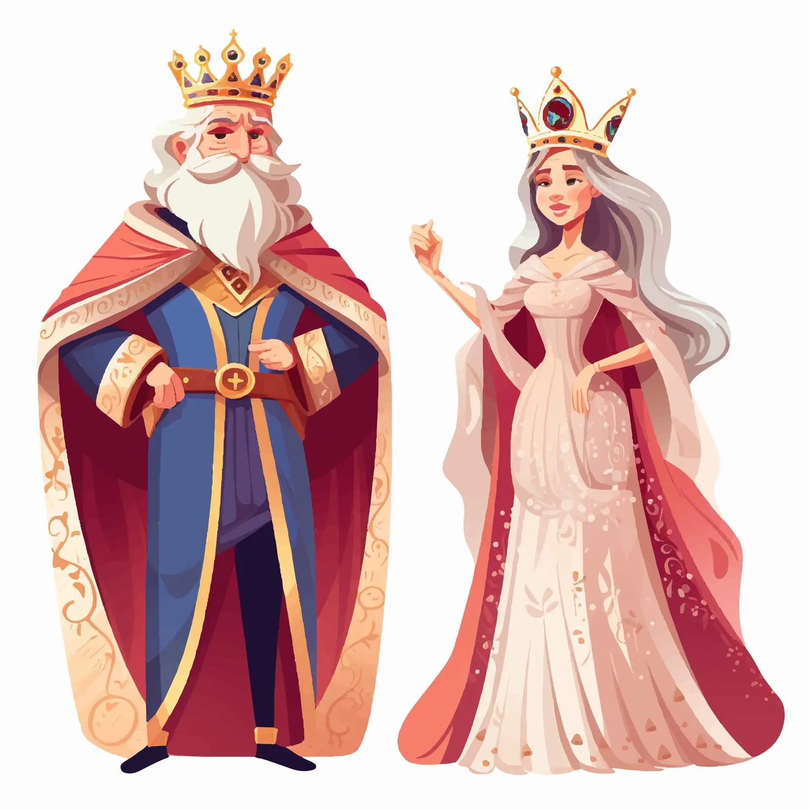 Diverse King and Queen Character Illustrations — free download from Dotvec