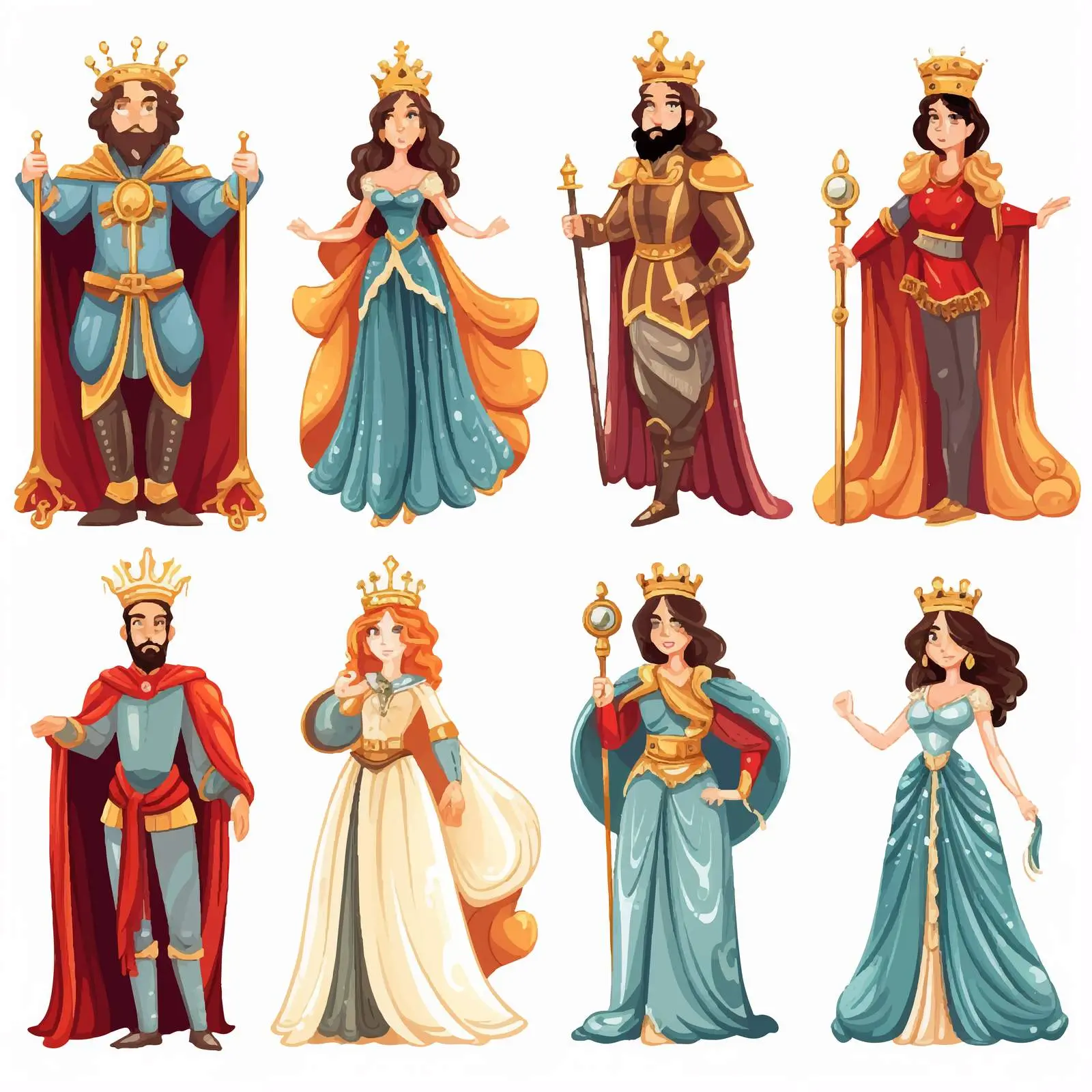 Various Queen Character Illustrations in Vector Style — free download from Dotvec