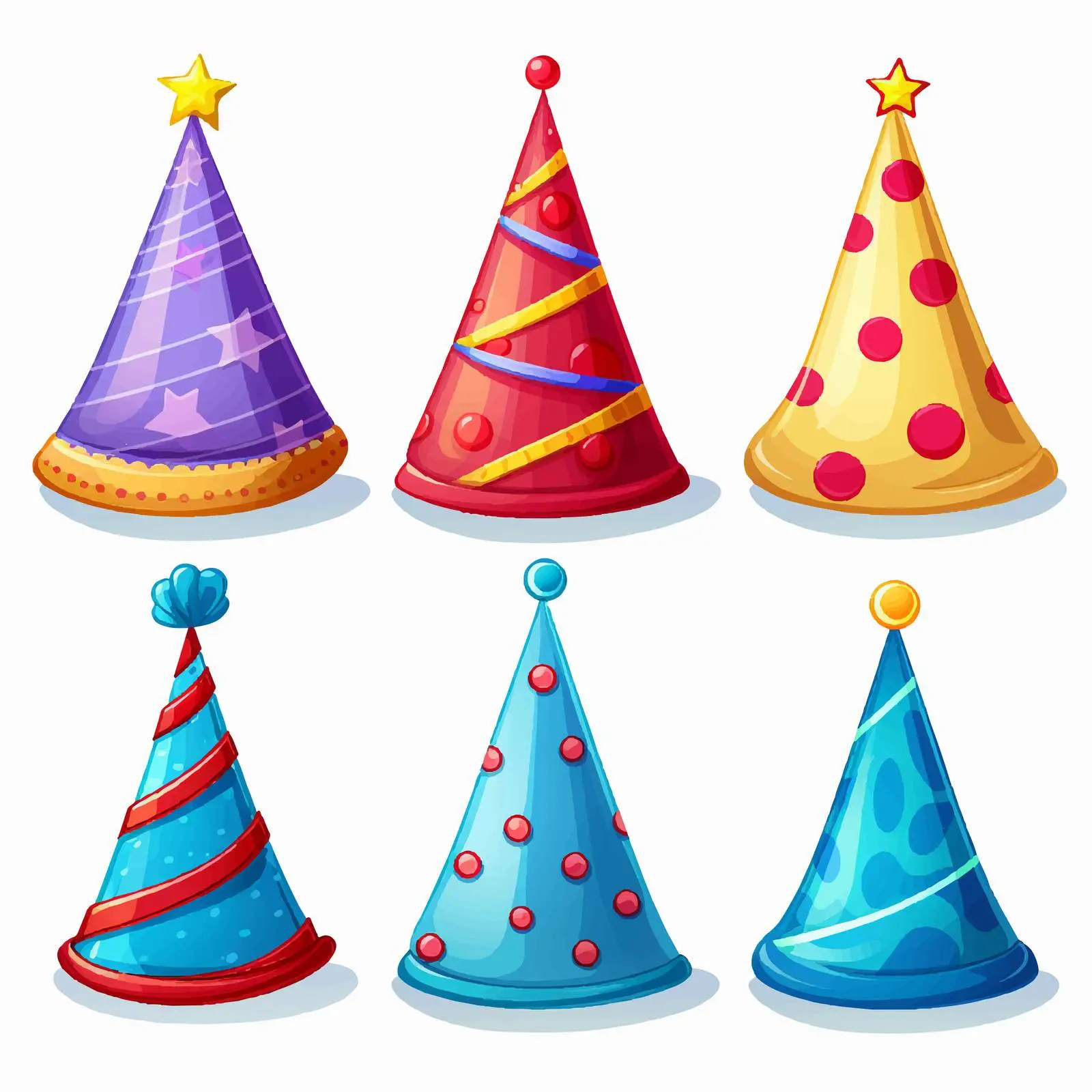 Diverse Designs of Party Hats Illustration — free download from Dotvec