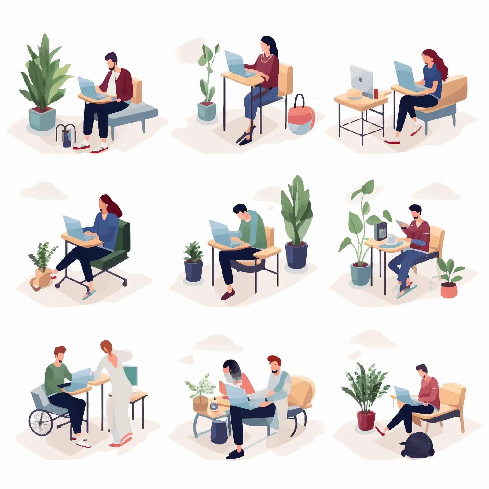 Creative Designers Collaborating at Laptop Computers — free download from Dotvec