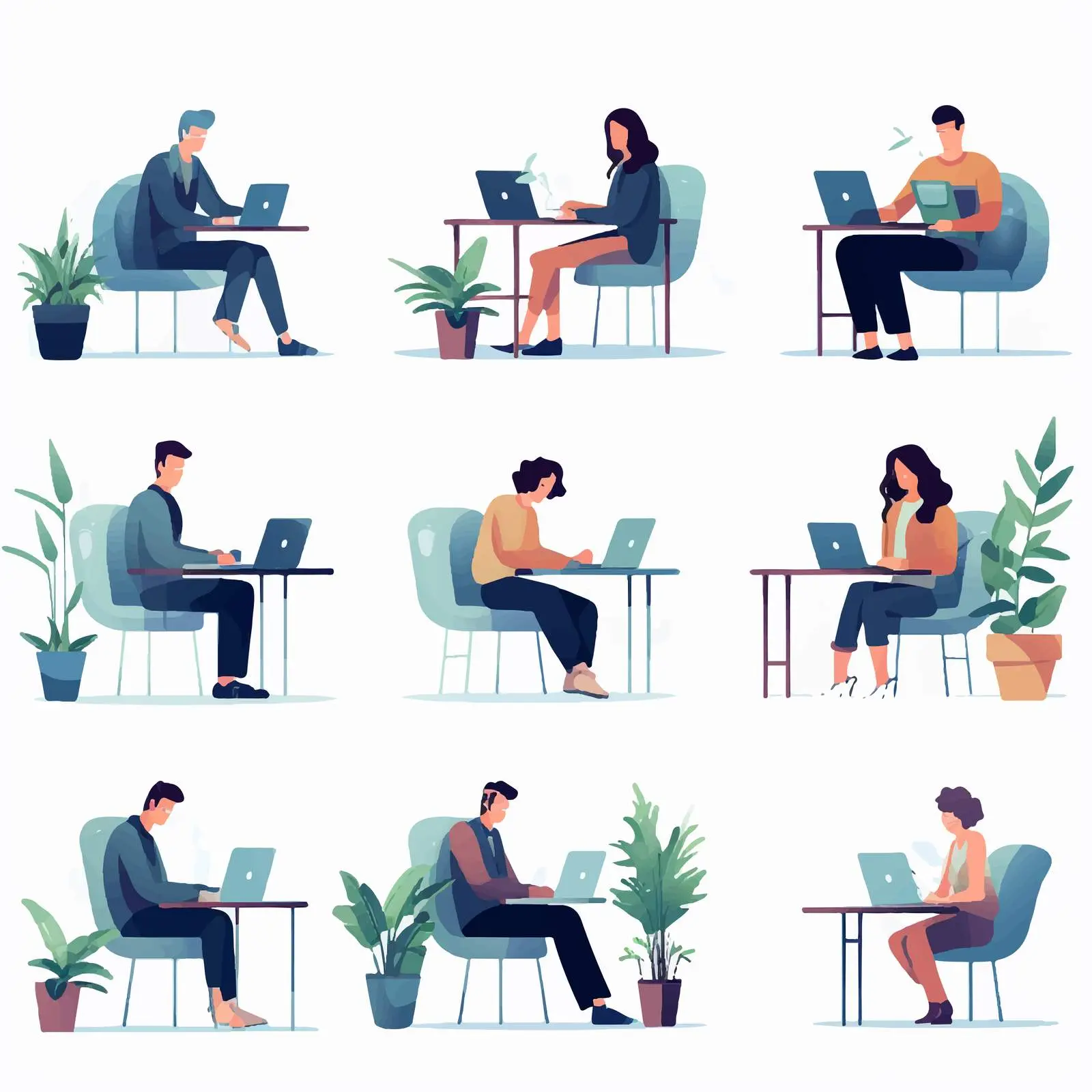 Creative Designers Working on Laptops — free download from Dotvec