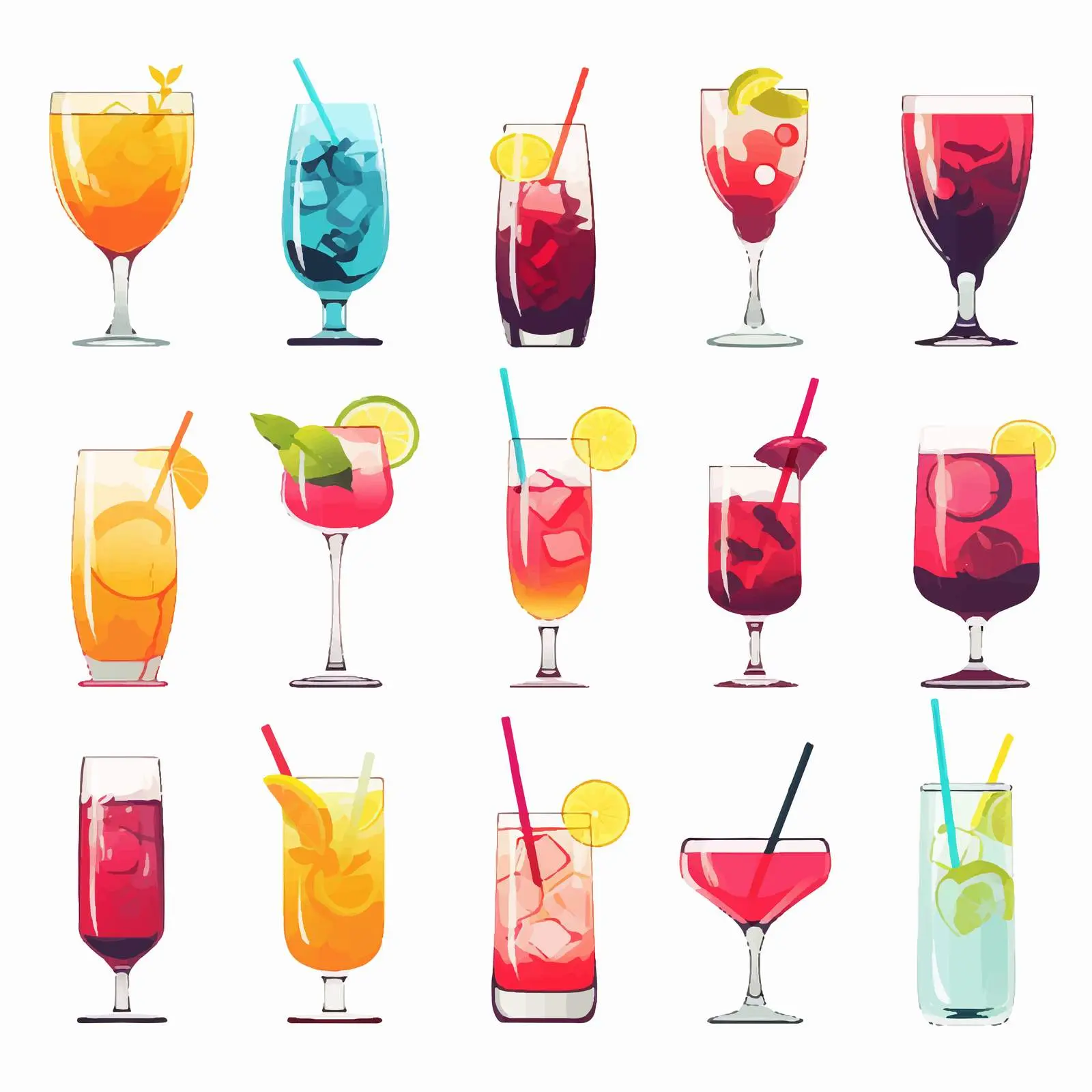 Silhouette Set of Various Drink Glasses – free wine image from Dotvec