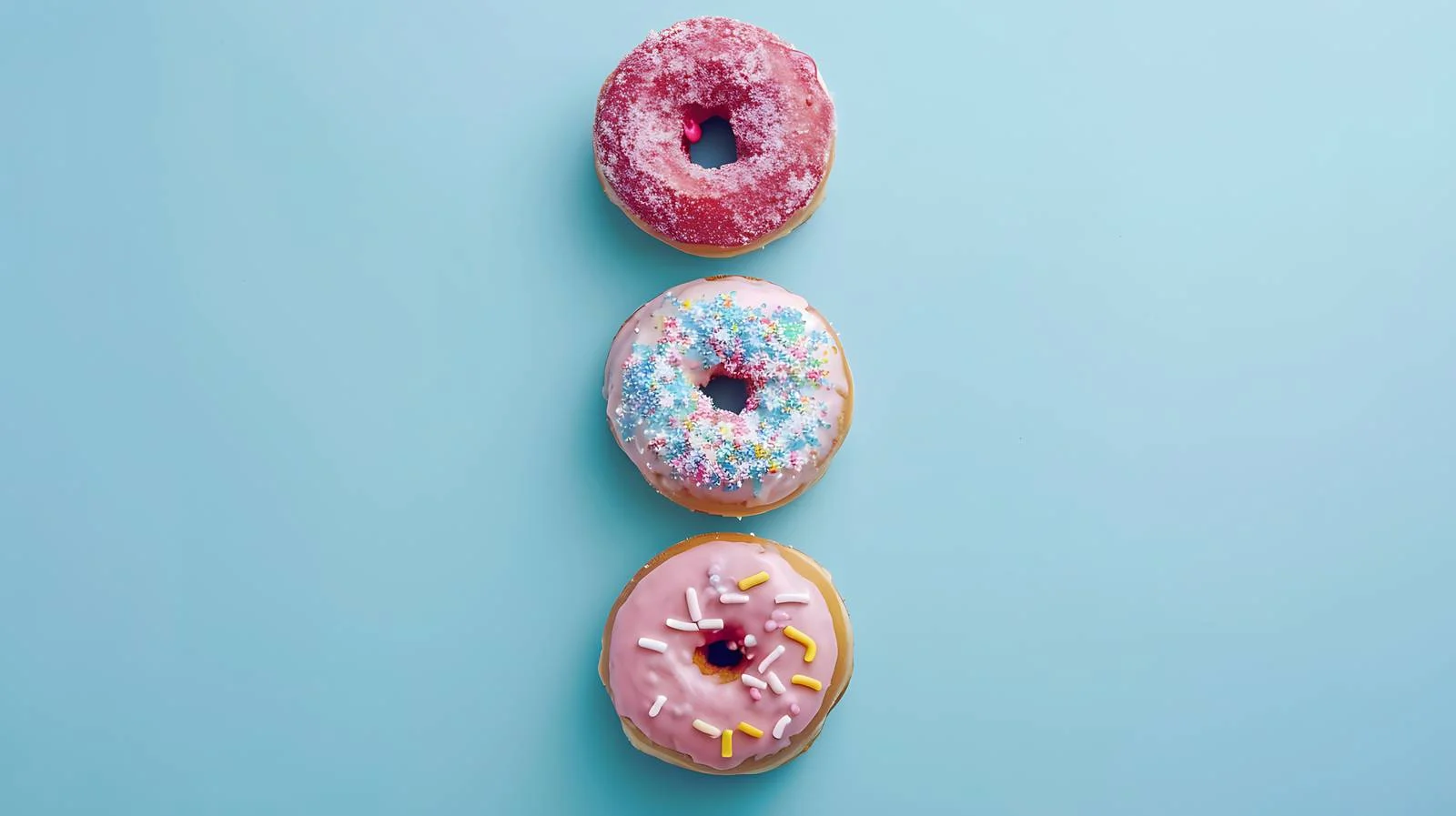 Assorted Fresh Donuts on Blue Background — free download from Dotvec
